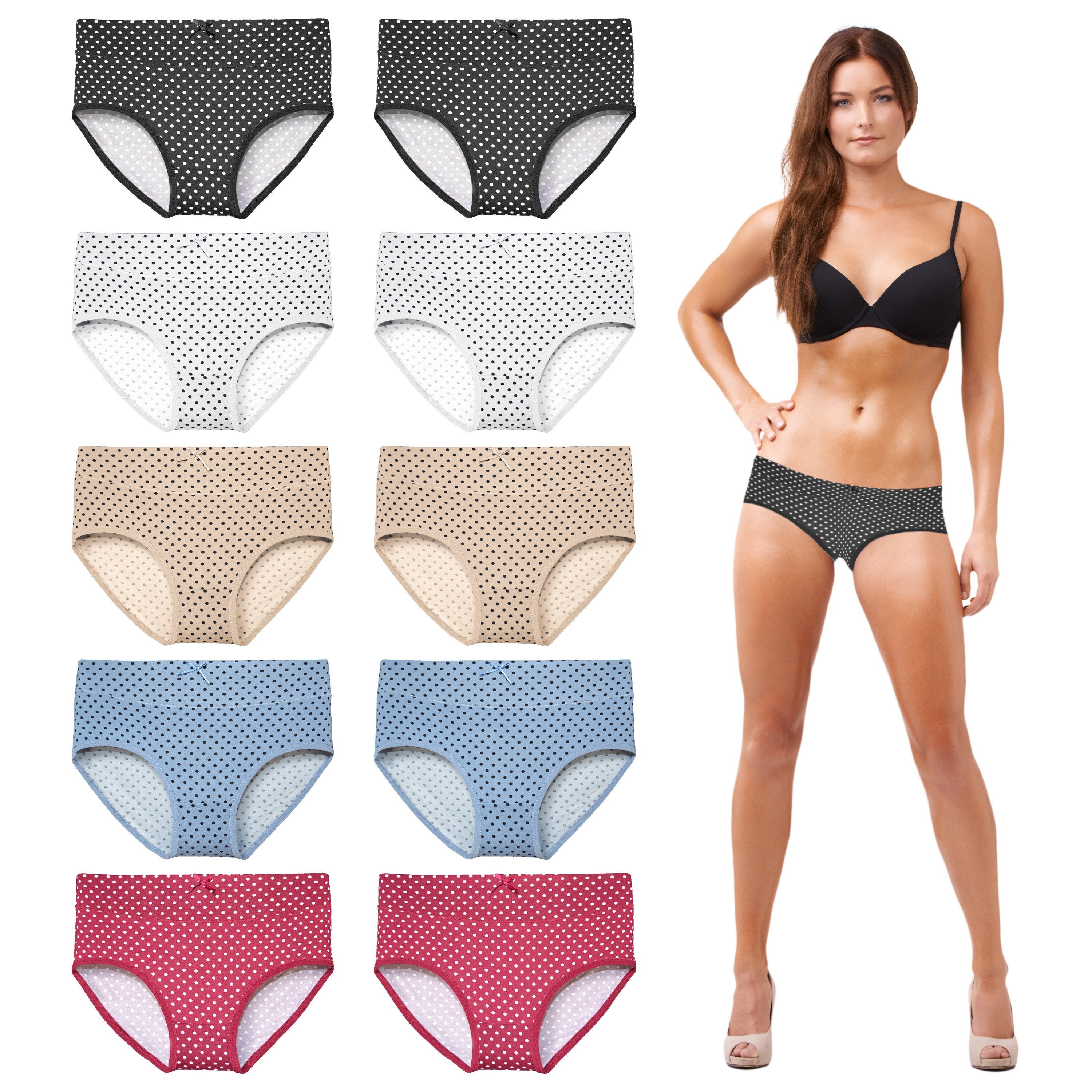 Slip 5er - 10er Pack Damen Slips Baumwolle Unterwäsche Schlüpfer Pants