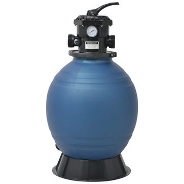 vidaXL Kartuschen-Filterpumpe Pool-Sandfilter mit 6-Wege-Ventil Filterkessel Blau 460 mm