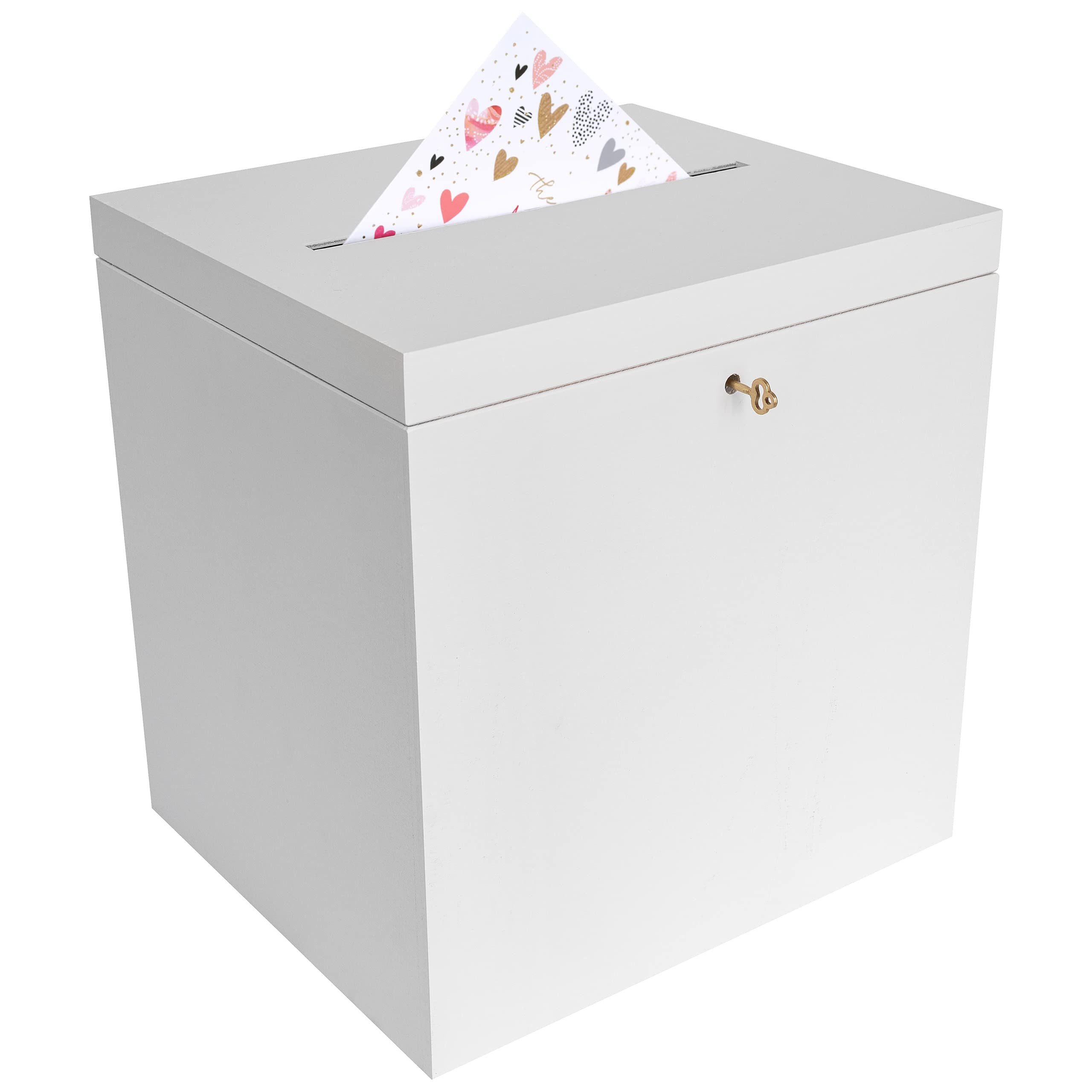 Creative Deco Dekokiste Kartenbox Hochzeit 29x25x30 cm Geschenkkarten Box