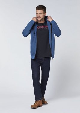 Oklahoma Jeans Sweatjacke mit Kapuze und Labelprint