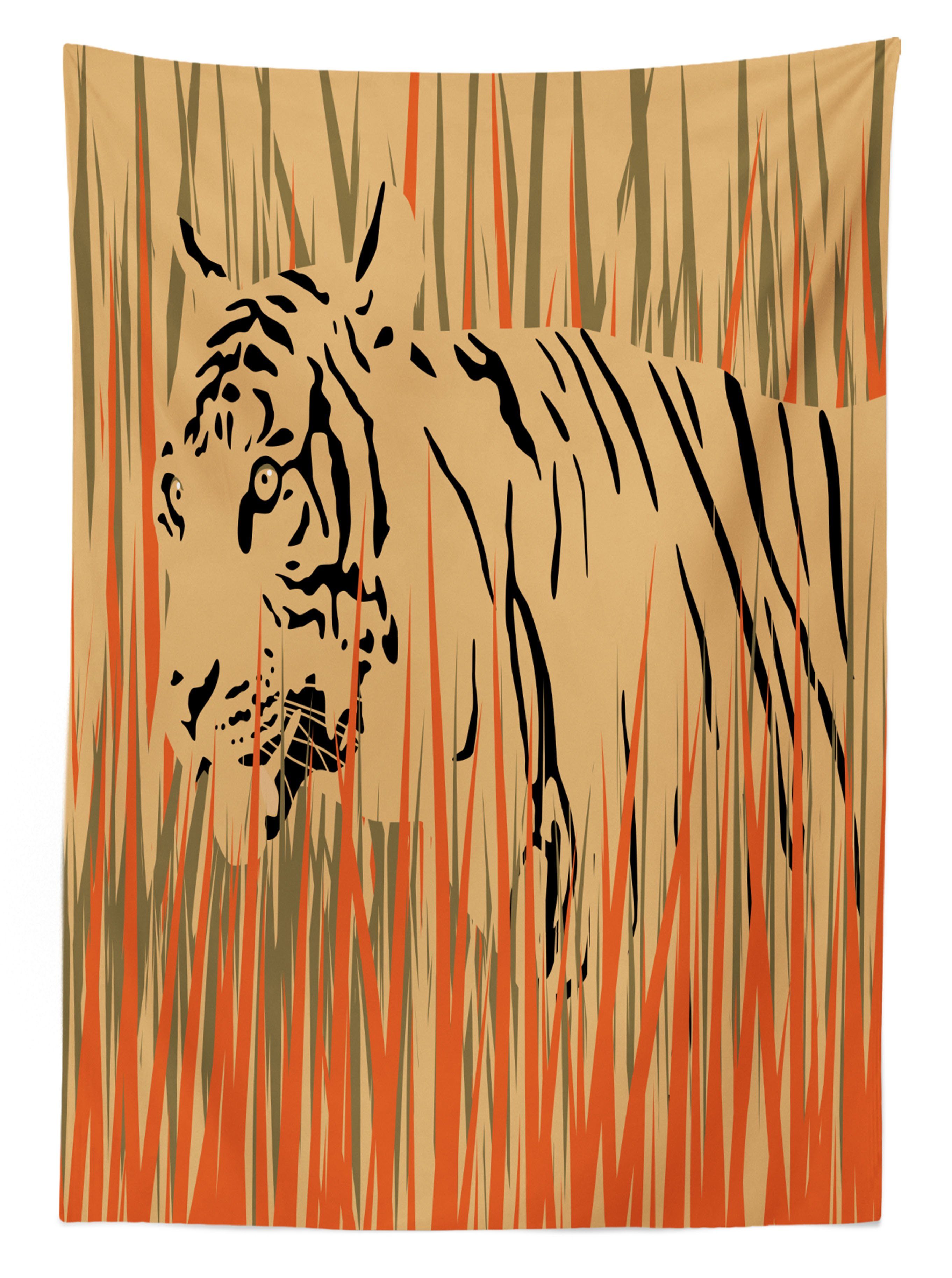 Farben, Für den Außen Abakuhaus Tiger-Dschungel Farbfest Tiger geeignet Tischdecke Bereich Klare Waschbar