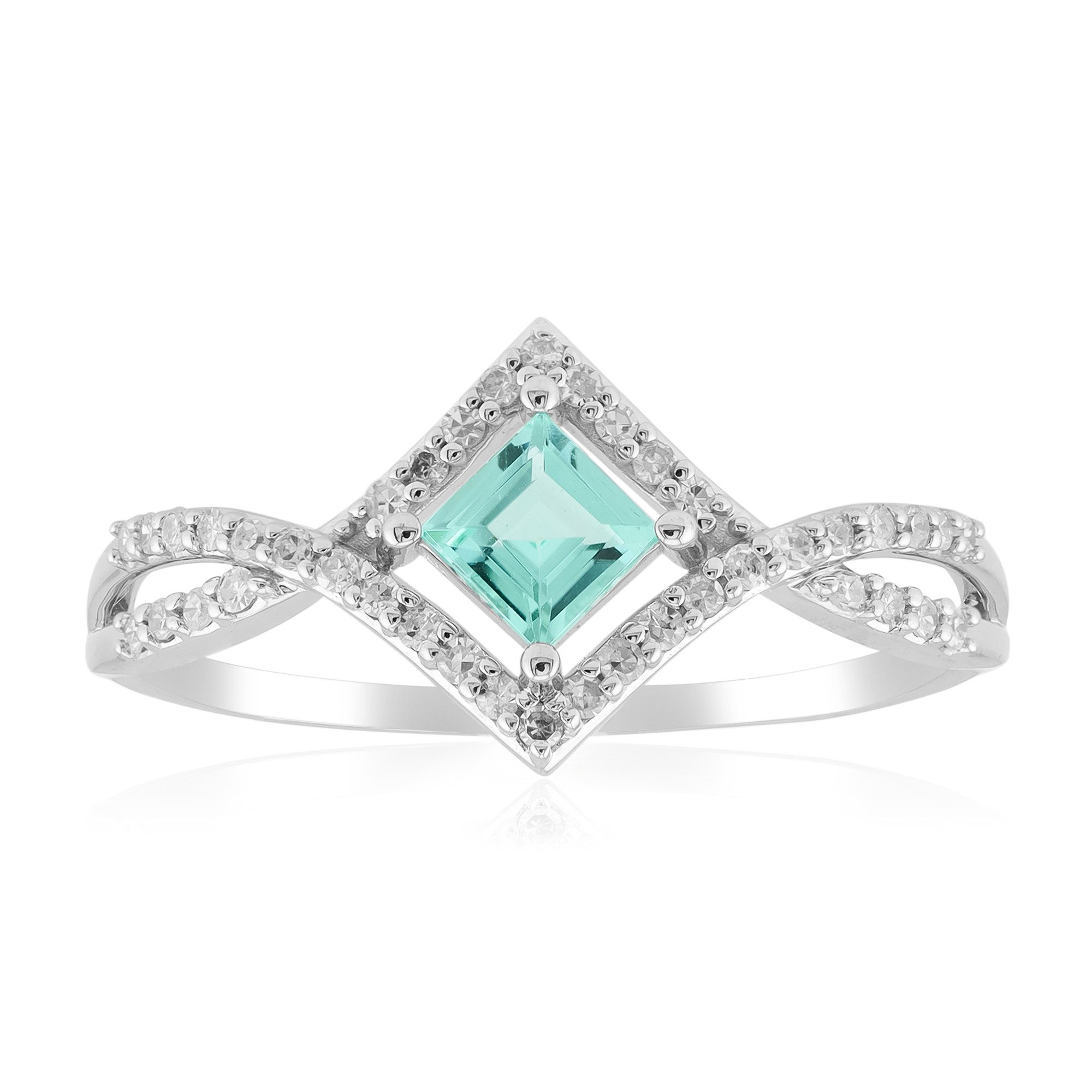 Cavill Diamantring Cavill Ring Weißgold 585, Paraiba-Turmalin 0,35 ct, Diamanten 0,19 ct (1-tlg)