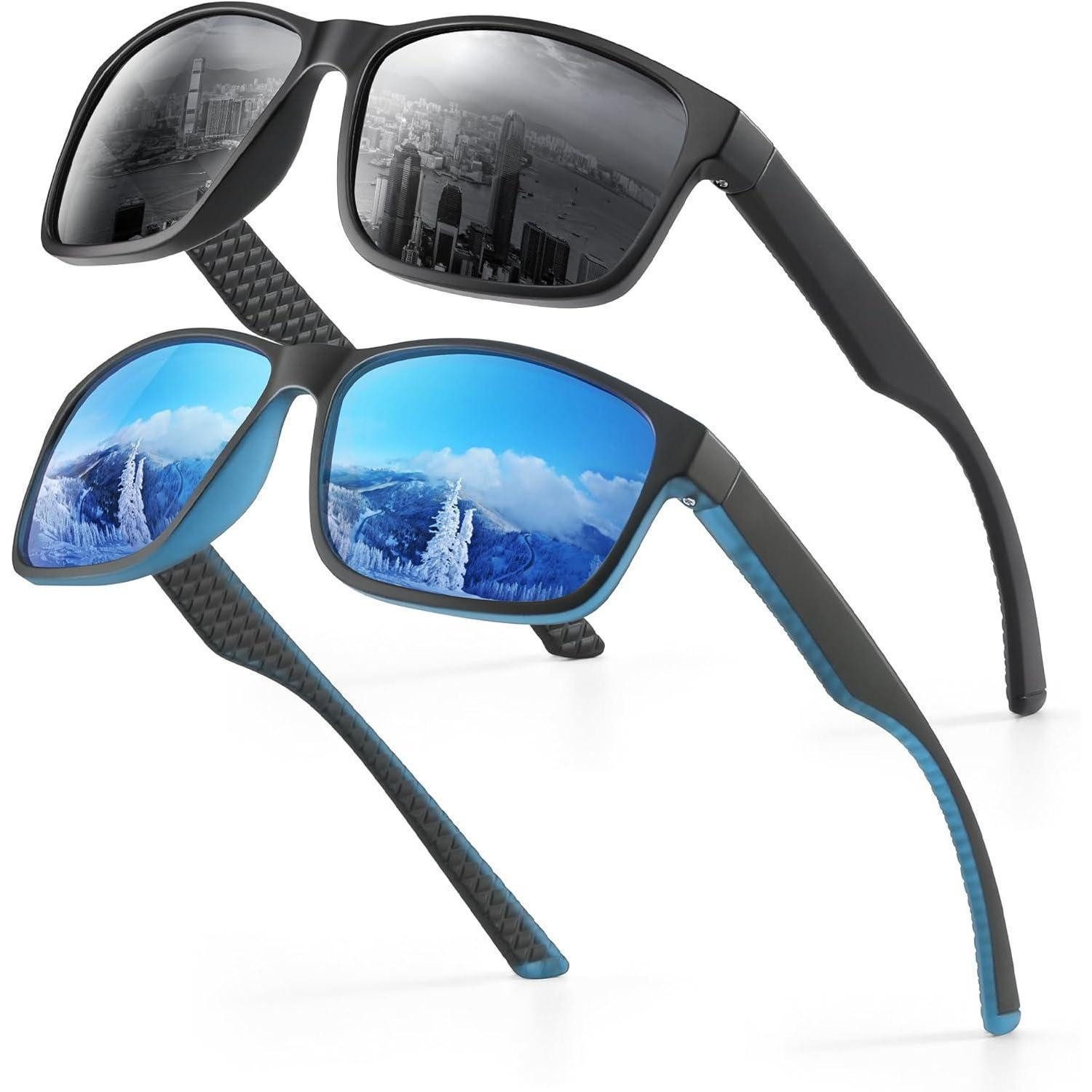 LuxusKollektion Retrosonnenbrille Sonnenbrille Polarisiert UV400 Herren Damen Unisex 8a-schwarz And Blau (1-St)