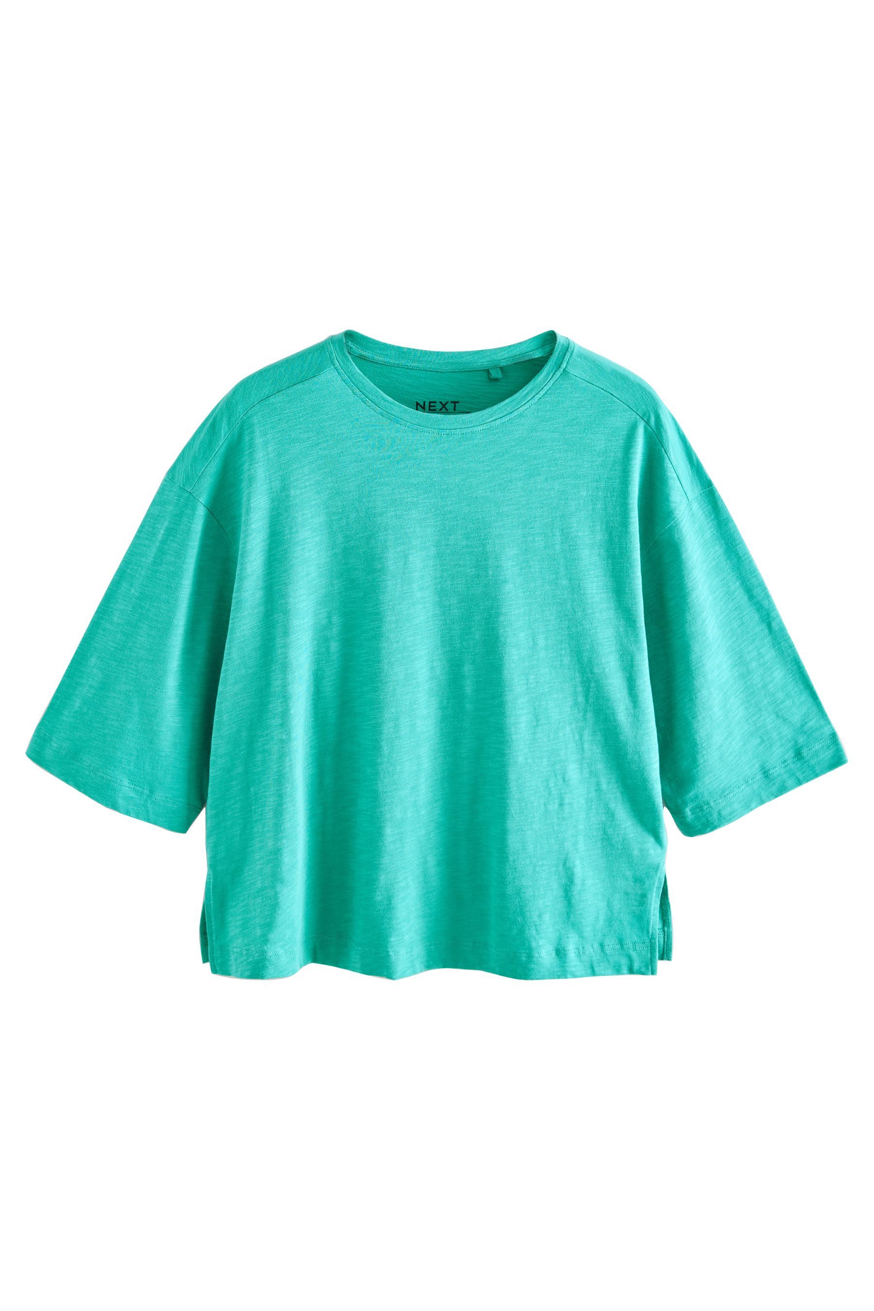 T-Shirt T-Shirt mit Rundhalsausschnitt aus Flammengarn