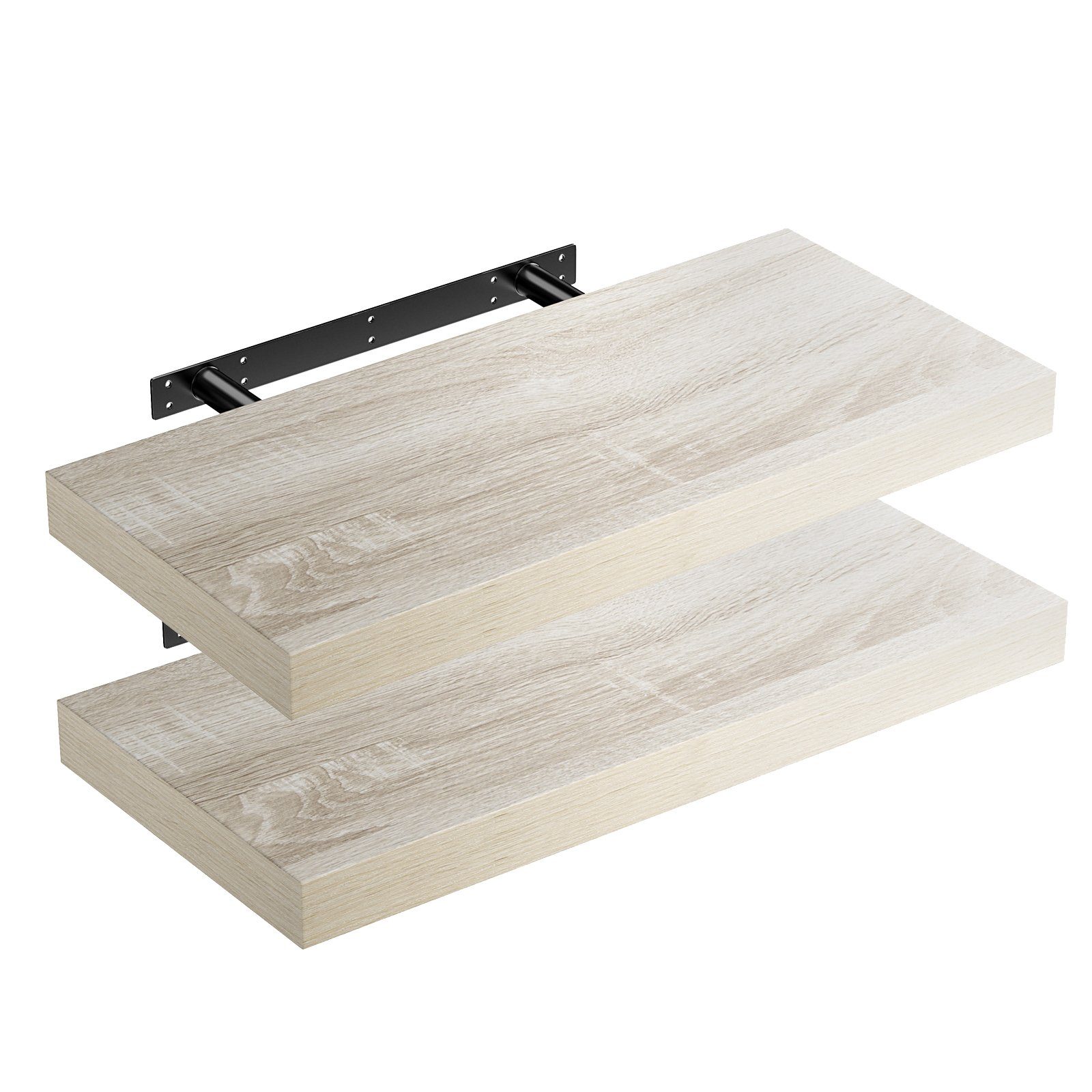 Casaria Wandregal, Eiche mit Halterung Schwebend Tragkraft Küche 15 Beige cm kg 50-110