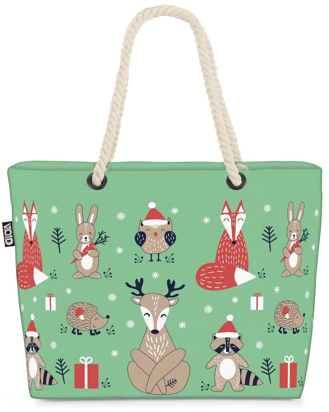 Reh Weihnachten Winter Kinder Beach Hase VOID Fuchs Tiere Eule Bag Rentier Strandtasche (1-tlg), Kinder