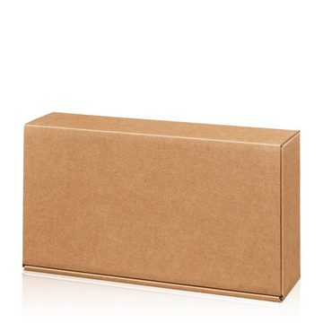 KK Verpackungen Geschenkbox (25 St), 25 x Präsentkarton für 2 Flaschen 360x180x90 mm Kraftpapier Natur