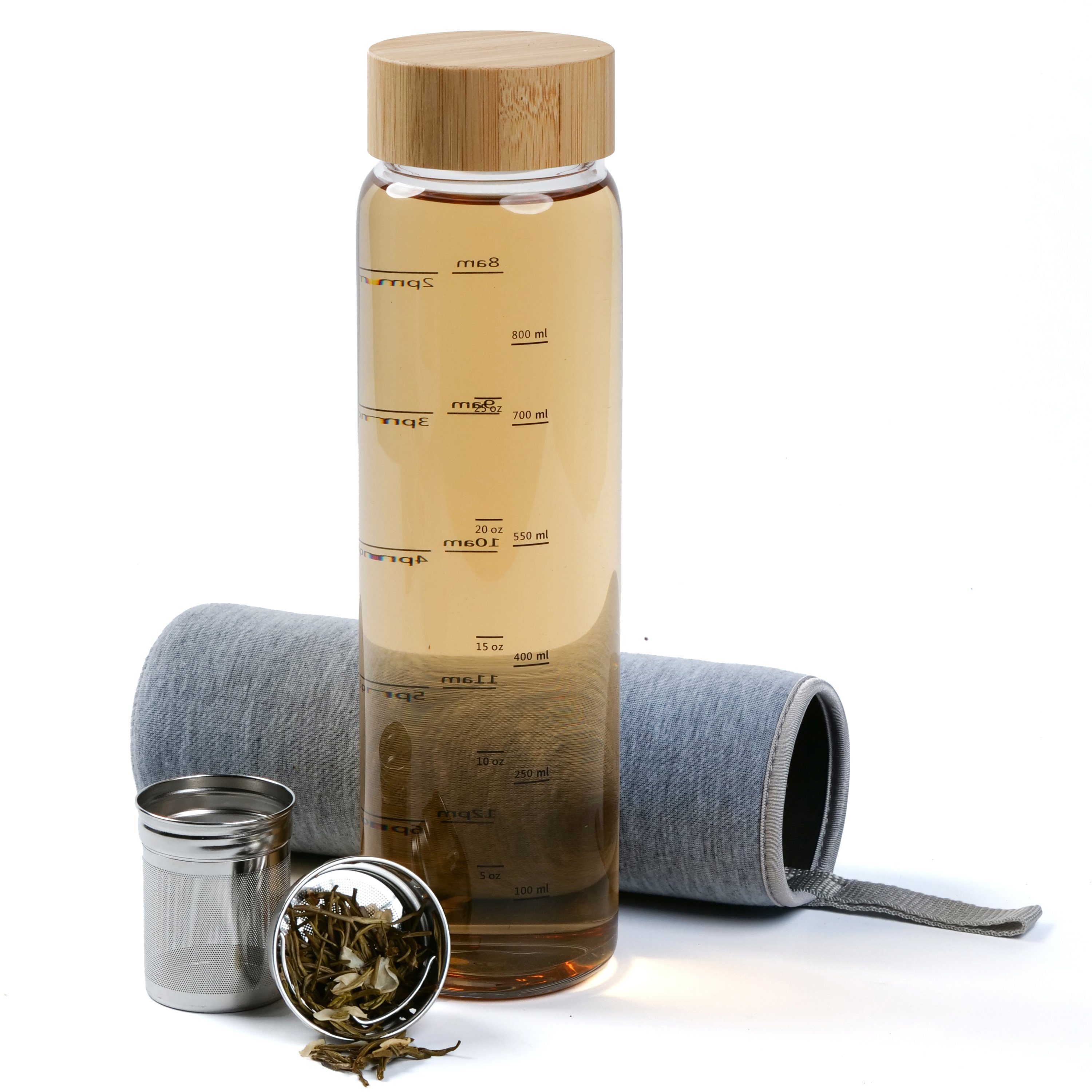 Isolierflasche Teeflasche mit Sieb to go 1l Trinkflasche mit Edelstahl Sieb