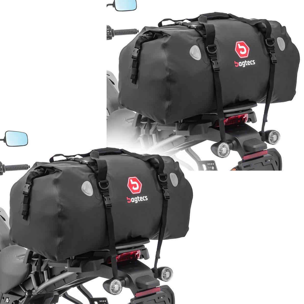 Bagtecs Reisetasche 2x Hecktasche Drybag # XF80 Wasserdicht Volumen 80l Spar-Set