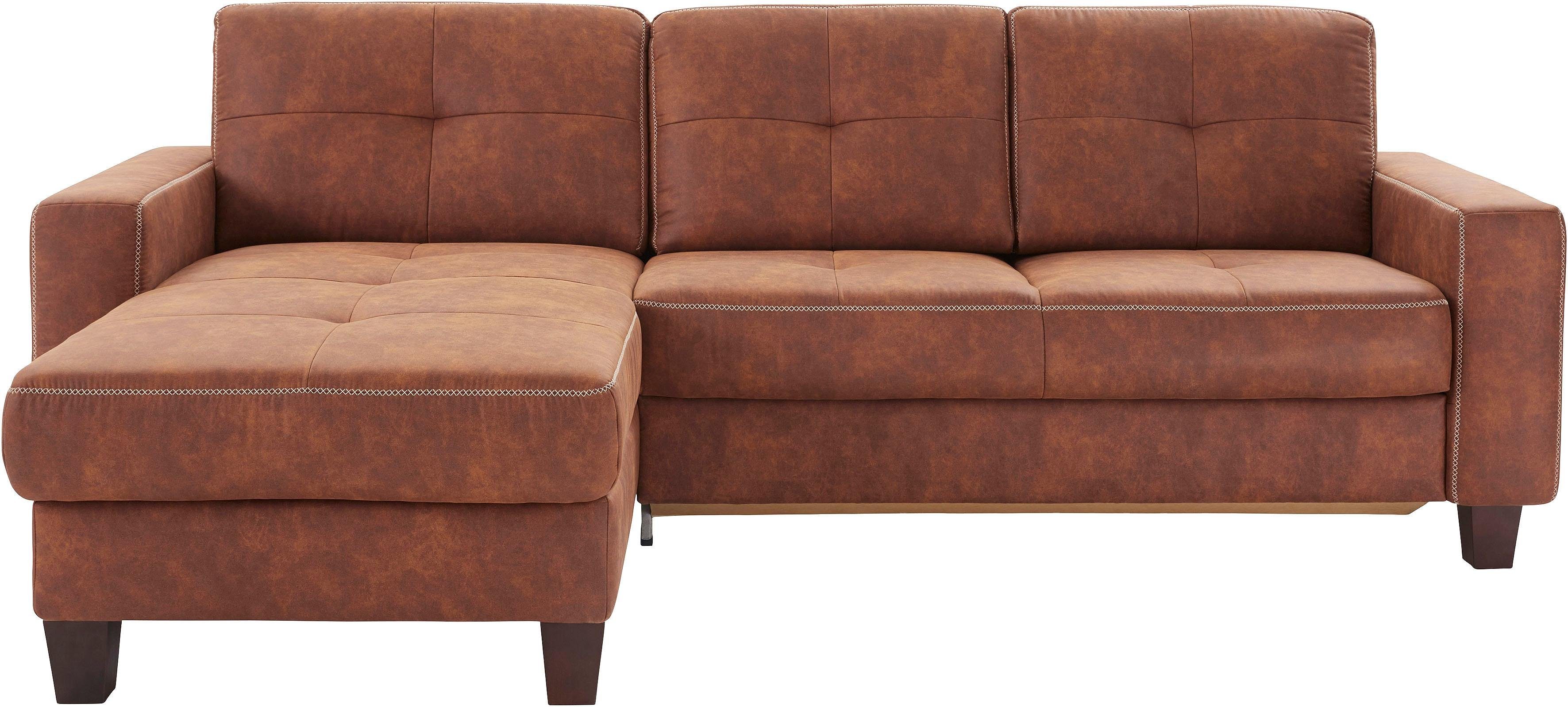 Places of Style Ecksofa "Varese L-Form", wahlweise mit Bettfunktion und Vor günstig online kaufen
