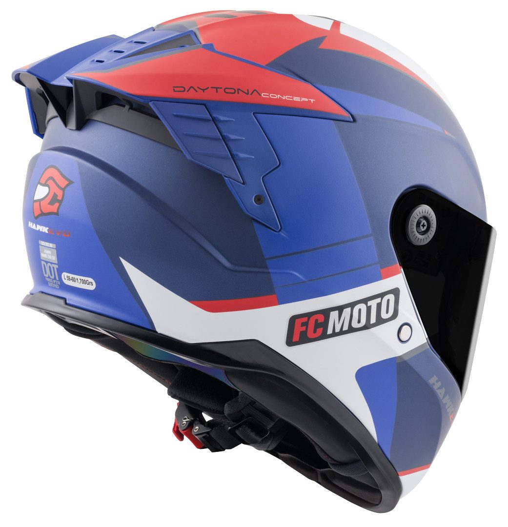 FC-Moto Motorradhelm Hawk EVO-X Helm, Vorbereitet Für Kommunikationssystem,herausnehmbares Innenfutter