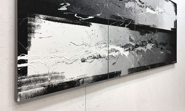 WandbilderXXL Gemälde Black vs. White 170 x 70 cm, Abstraktes Gemälde, handgemaltes Unikat