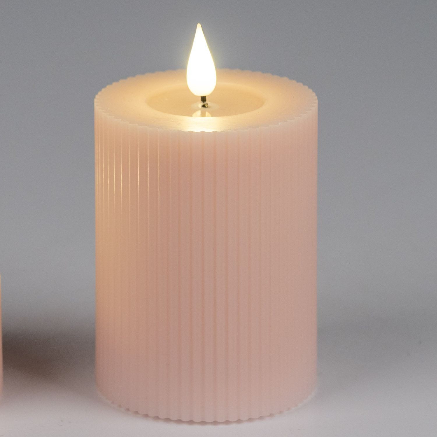 formano LED-Kerze Streifen, mit Timerfunktion, Rosa, Motiv: Streifen