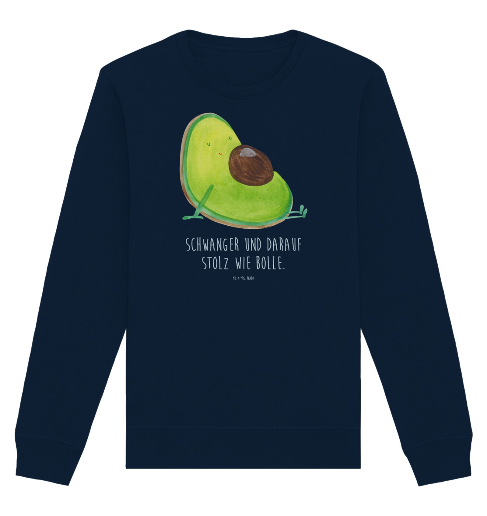 Longpullover Avocado Schwangerschaft Größe XS - French Navy - Geschenk, Gesund, Av