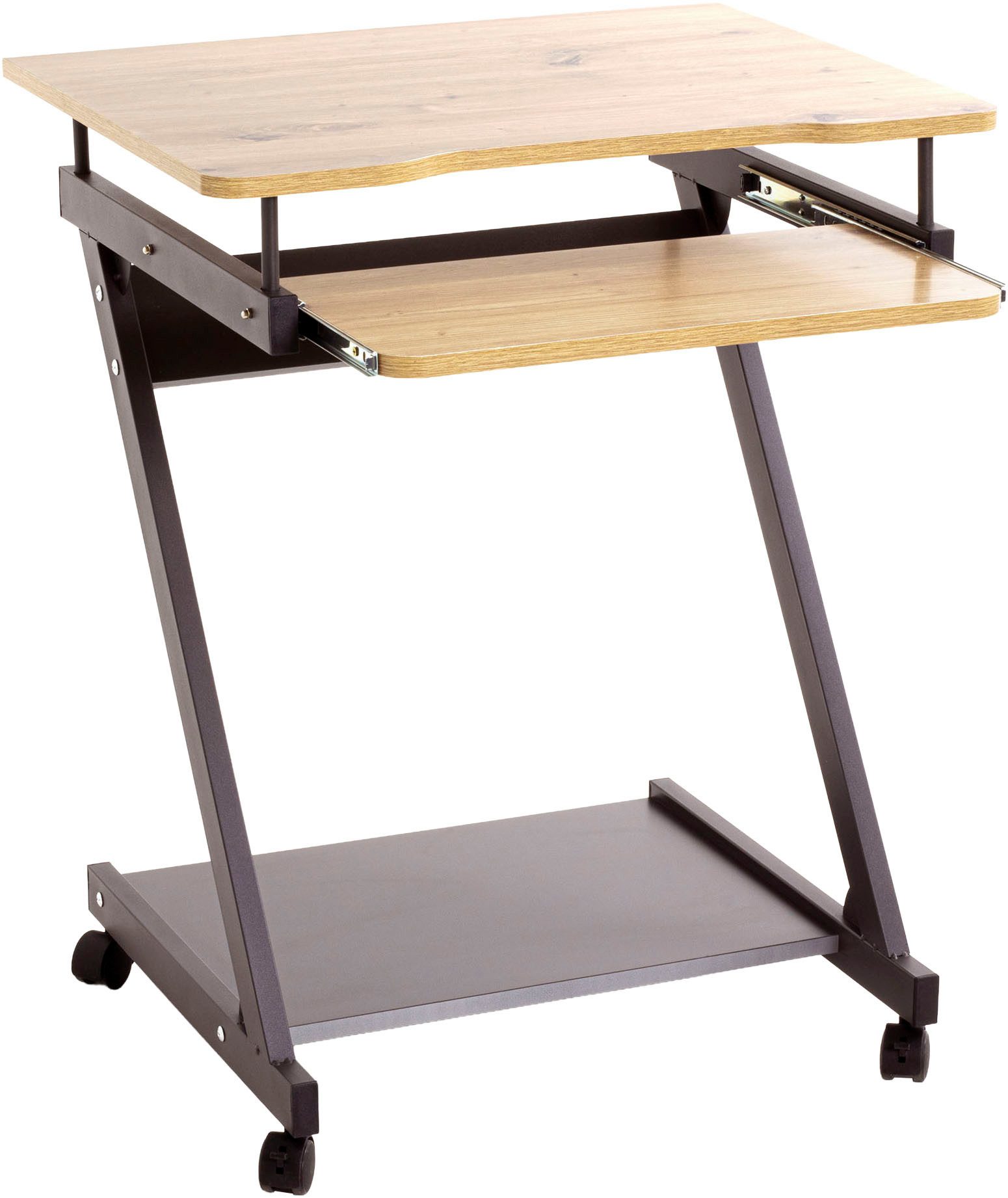 HAKU Computertisch IT-Wagen, Notebookwagen, Schreibtisch (1-St), rechteckig - aus MDF Braun B/T/H 60/49/76 cm