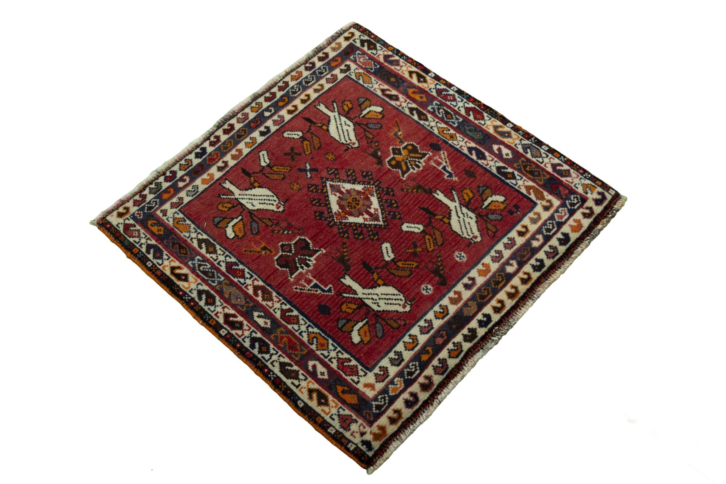 Nain Trading Orientteppich Shiraz 65x62 Handgeknüpfter Orientteppich / Perserteppich Quadratisch, quadratisch, Höhe: 10 mm