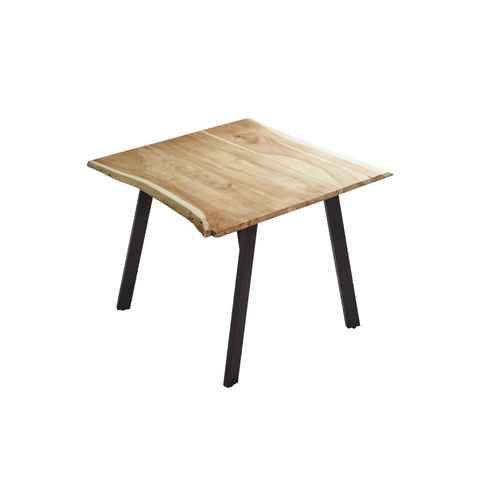 SAM® Baumkantentisch Gadwal, mit Baumkante, Akazienholz, Tischbeine aus Roheisen, naturfarben