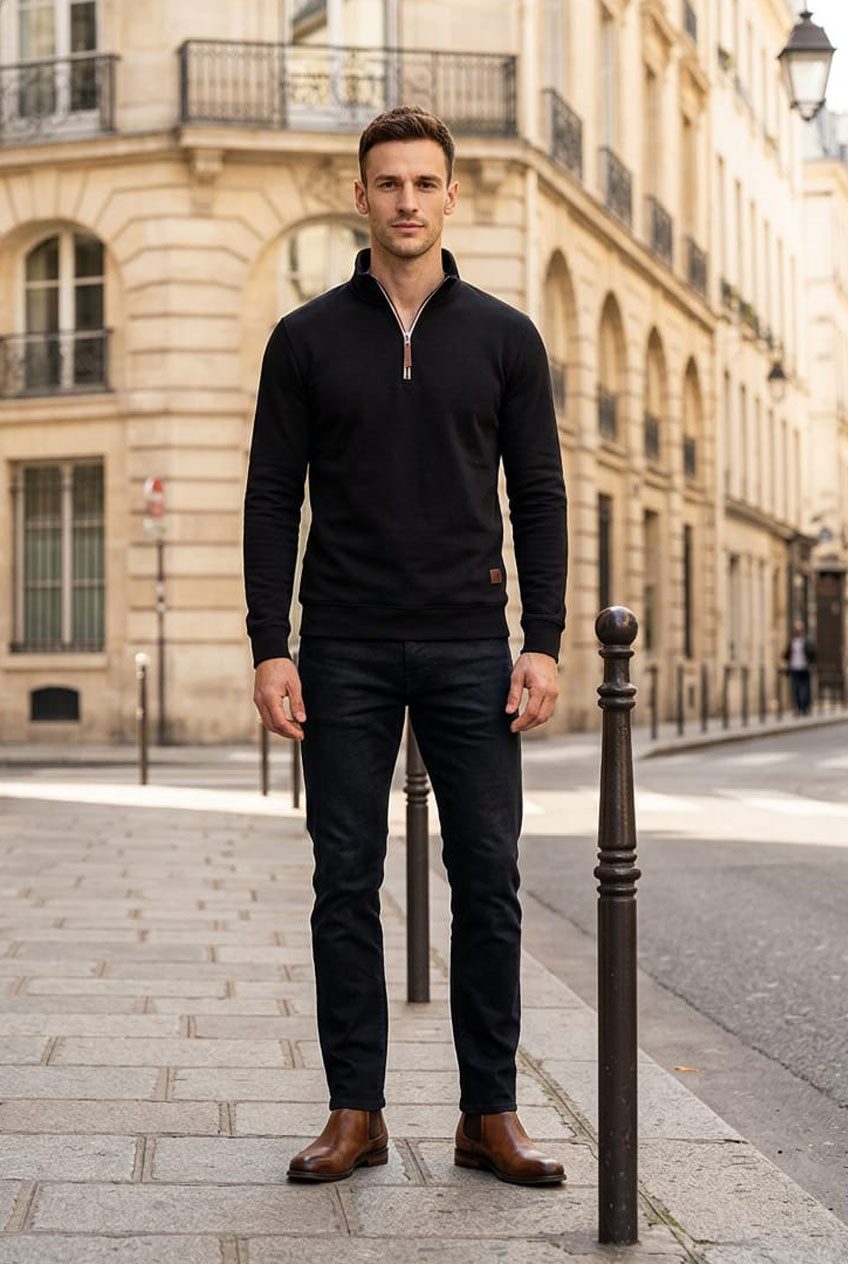 Reslad Sweatshirt Reslad Pullover Herren Troyer RS-1025 (1-tlg) Winter Pullover Pulli Sweater Sweatjacke