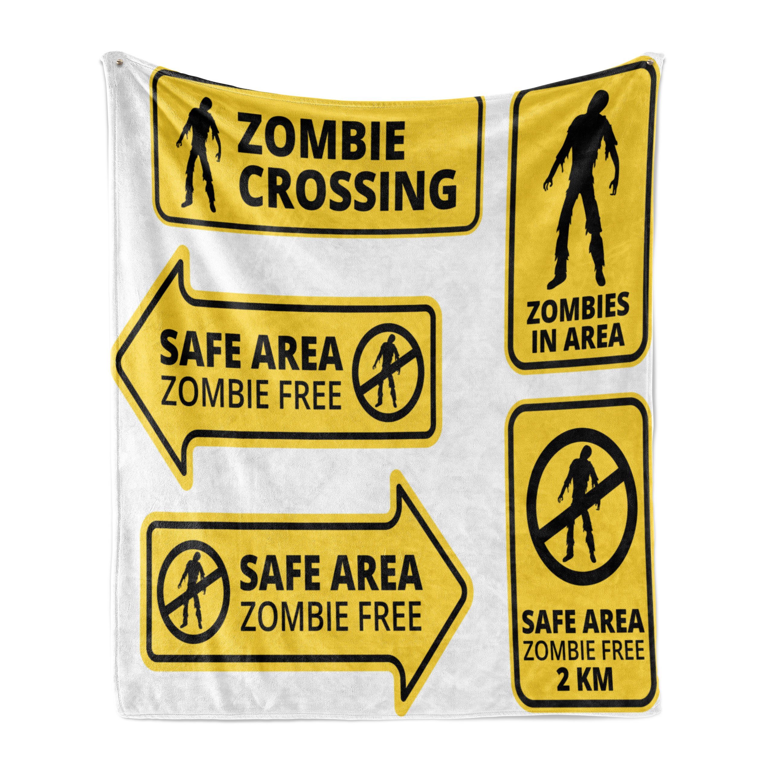 Wohndecke Gemütlicher Plüsch für den Innen- und Außenbereich, Abakuhaus, Zombie Safe Area Zone