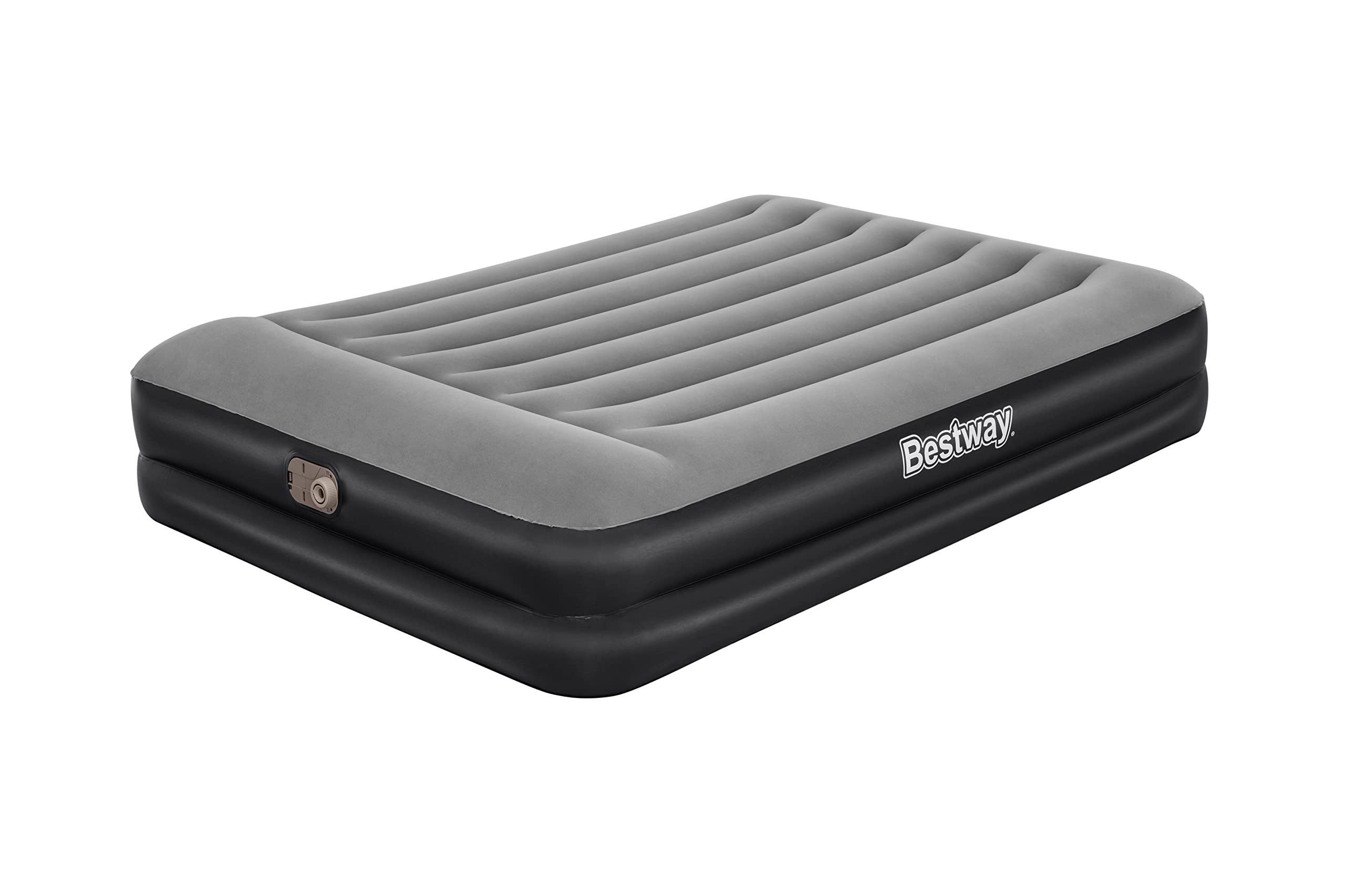 Bestway Luftbett Luftbett Tritech 203x152x46 cm mit integrierter Elektropumpe, Flocked Oberfläche, inklusive Tasche, Queen Size
