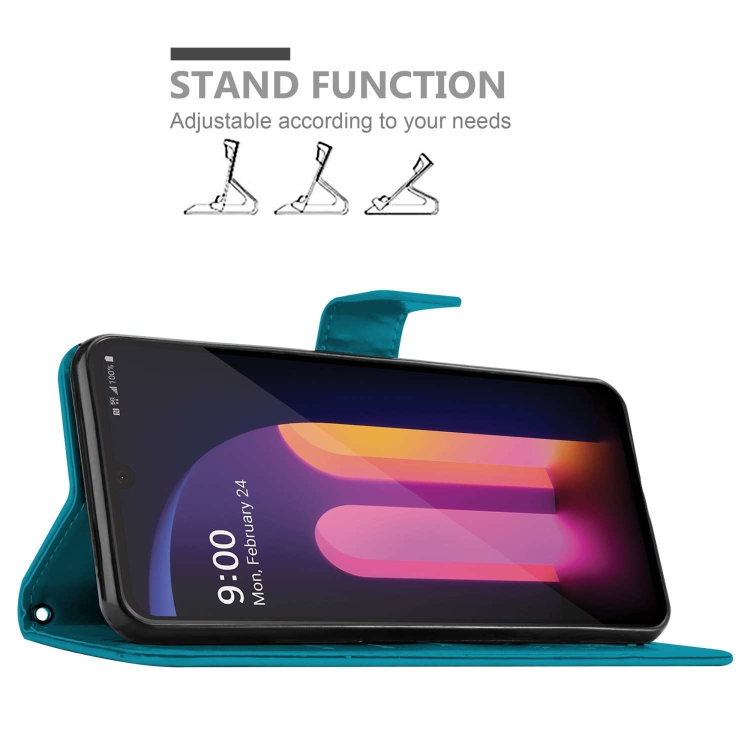 Cadorabo Handyhülle für Google PIXEL 7 Hülle Google PIXEL 7, Hülle Schutzhülle Blumen Flower mit Standfunktion Kartenfach Magnet