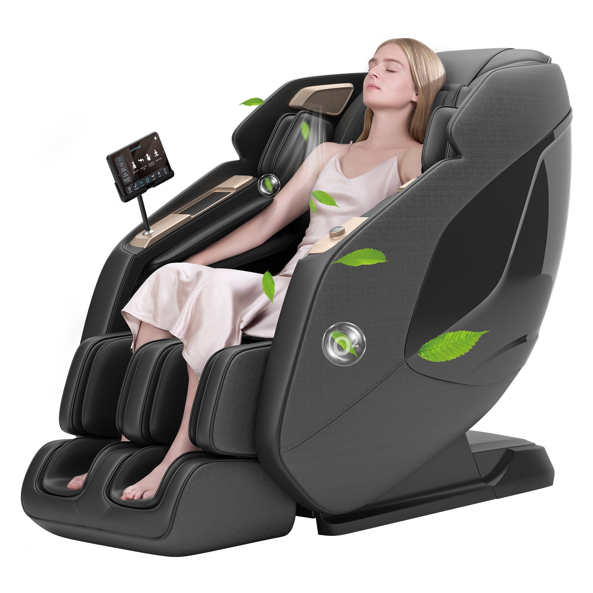 Real Relax Massagesessel 4D-Massagesessel, Ganzkörper-Shiatsu-Massage-Stuhl (1-St)