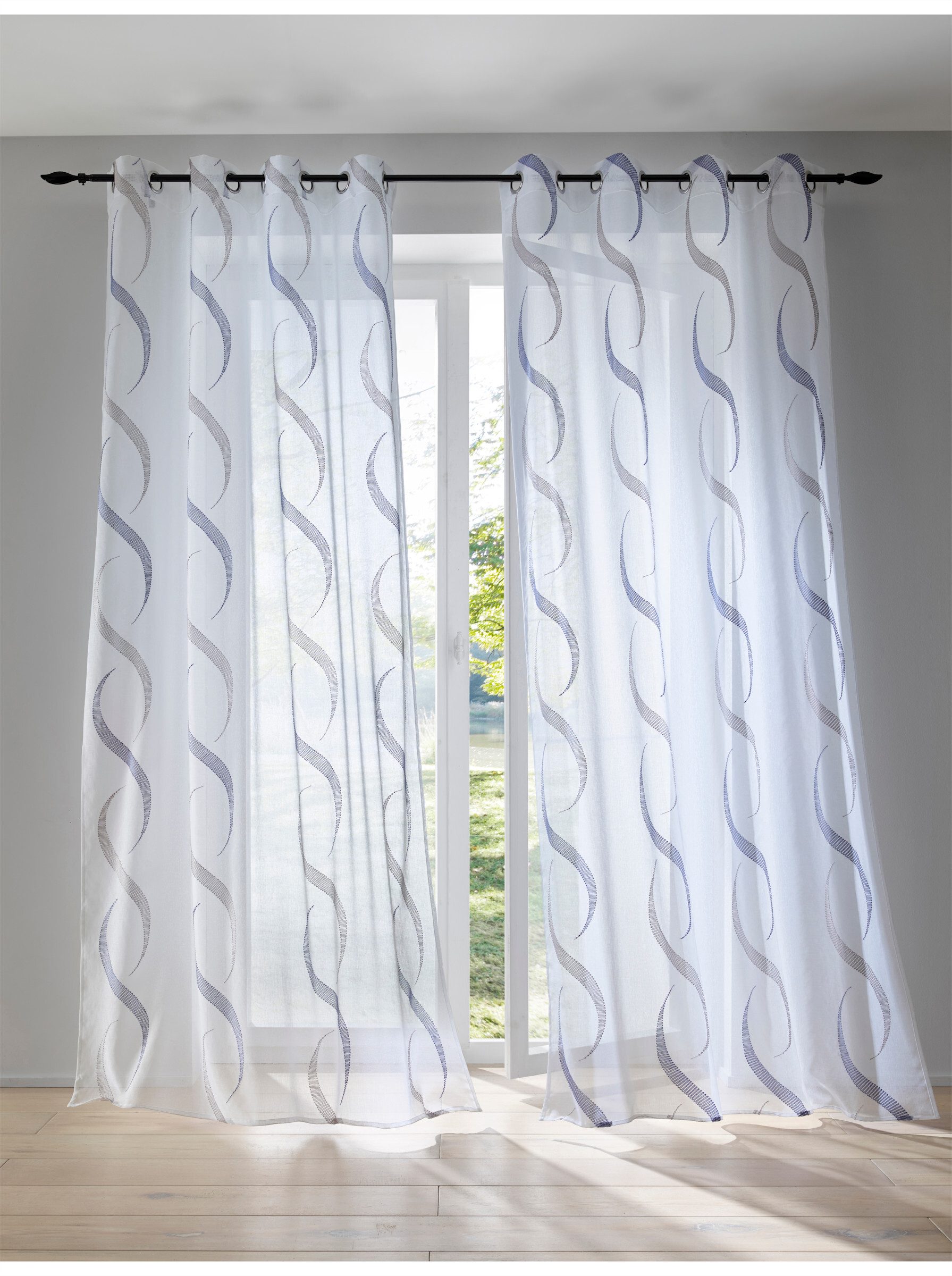 heine Gardine Dekostore (1 St), Ösen, halbtransparent, Fertigstore gerade Form