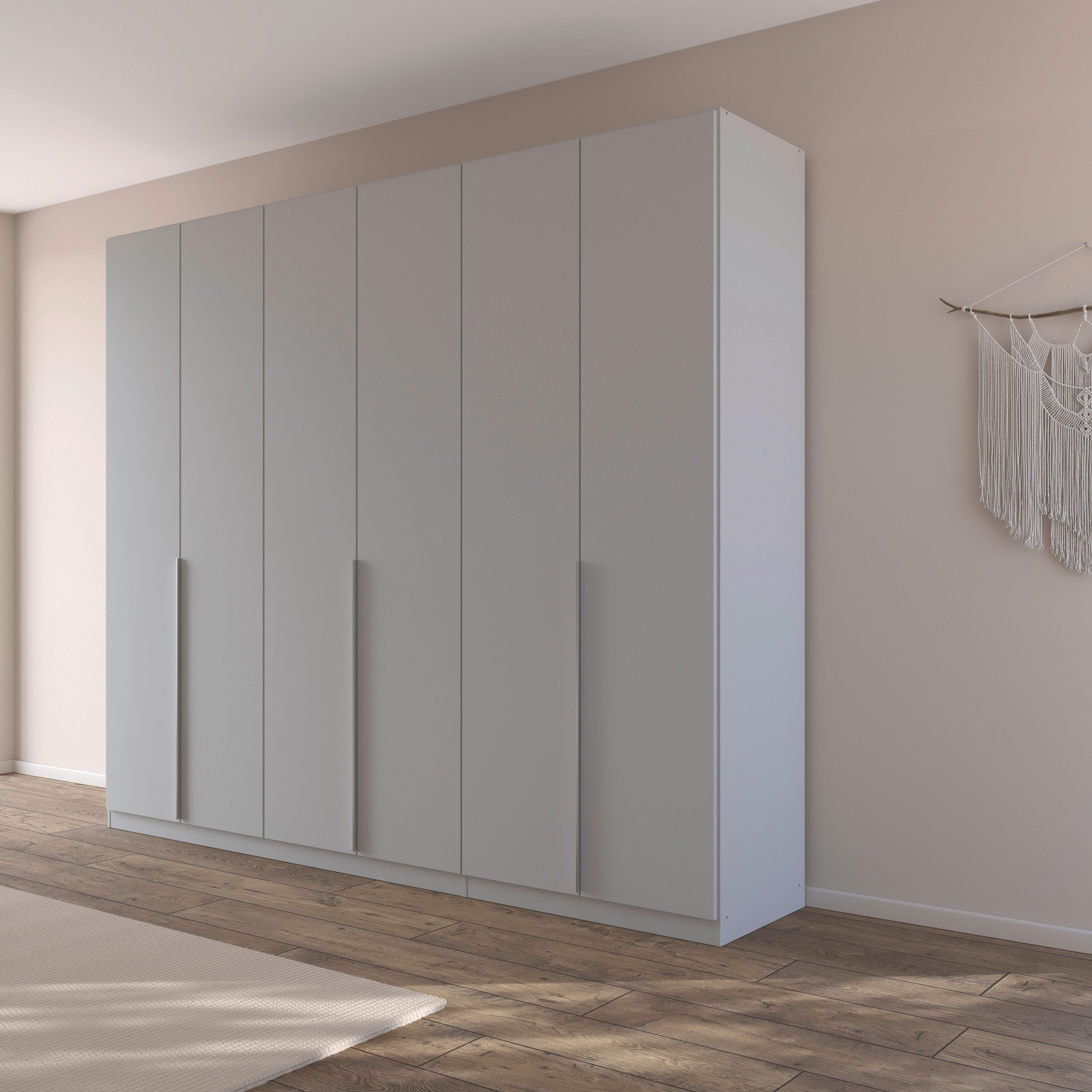 OTTO home Drehtürenschrank Kleiderschrank Schrank Garderobe AGORDO Schlafzimmer (in zwei Griff-Farben, Breiten 91-405 cm, Dekor- oder Hochglanzfront) durchdachte Innenausstattung, in 8 Breiten und 2 Höhen MADE IN GERMANY