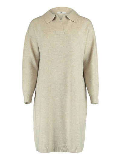 HaILY’S Shirtkleid Langarm Strickkleid Mini Pullover Dress V-Ausschnitt ENYA (lang) 4700 in Beige