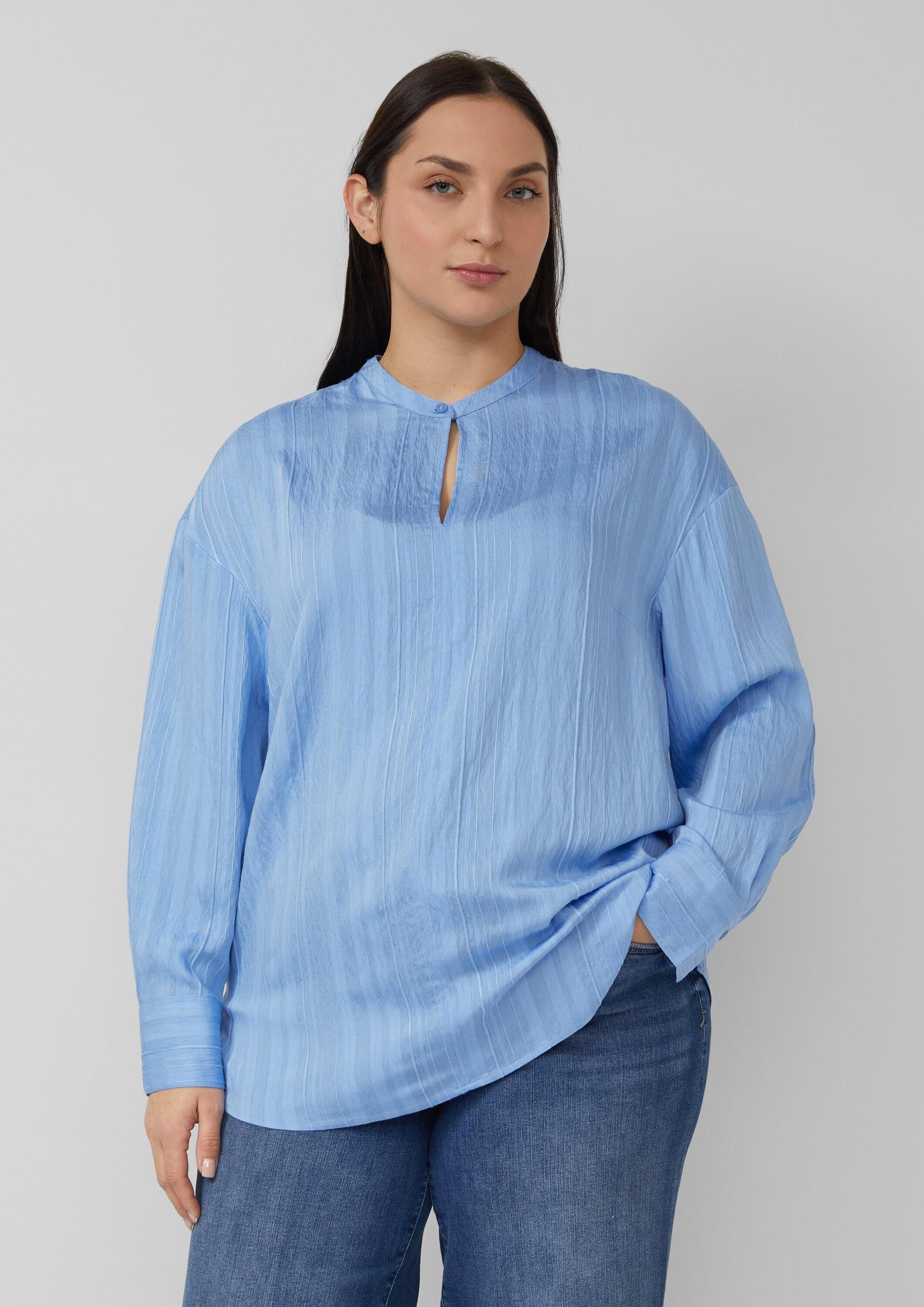 s.Oliver Langarmbluse Bluse Strukturierte Viskosemix-Bluse im Relaxed Fit