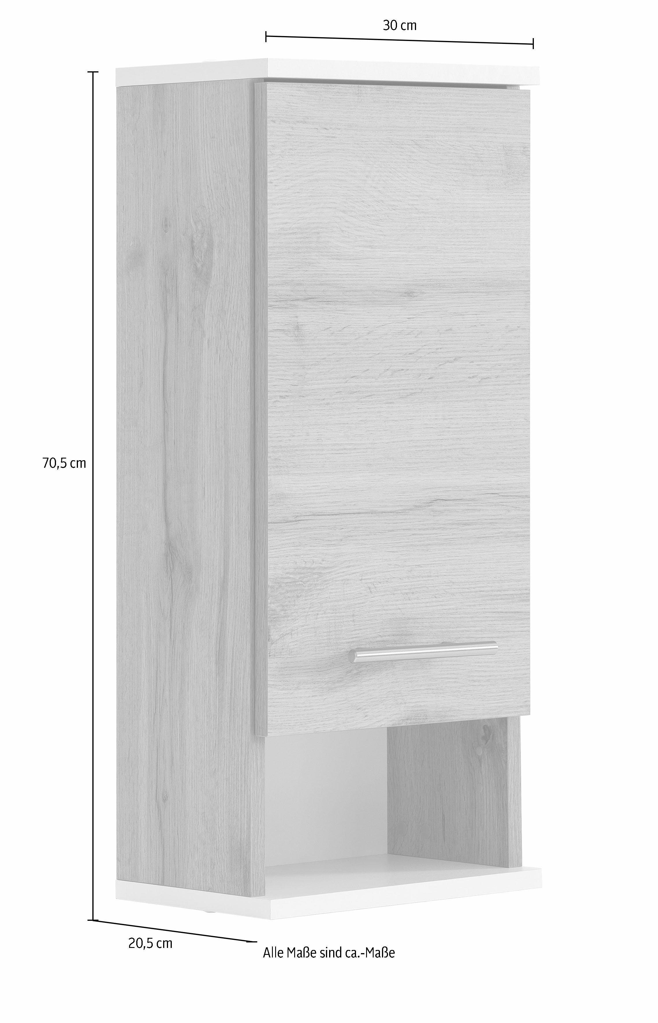 welltime Hängeschrank Emmi, Breite 30 cm, Made in Germany Wechselbarer Türanschlag, Metallbeschläge – Bild 5 von 5
