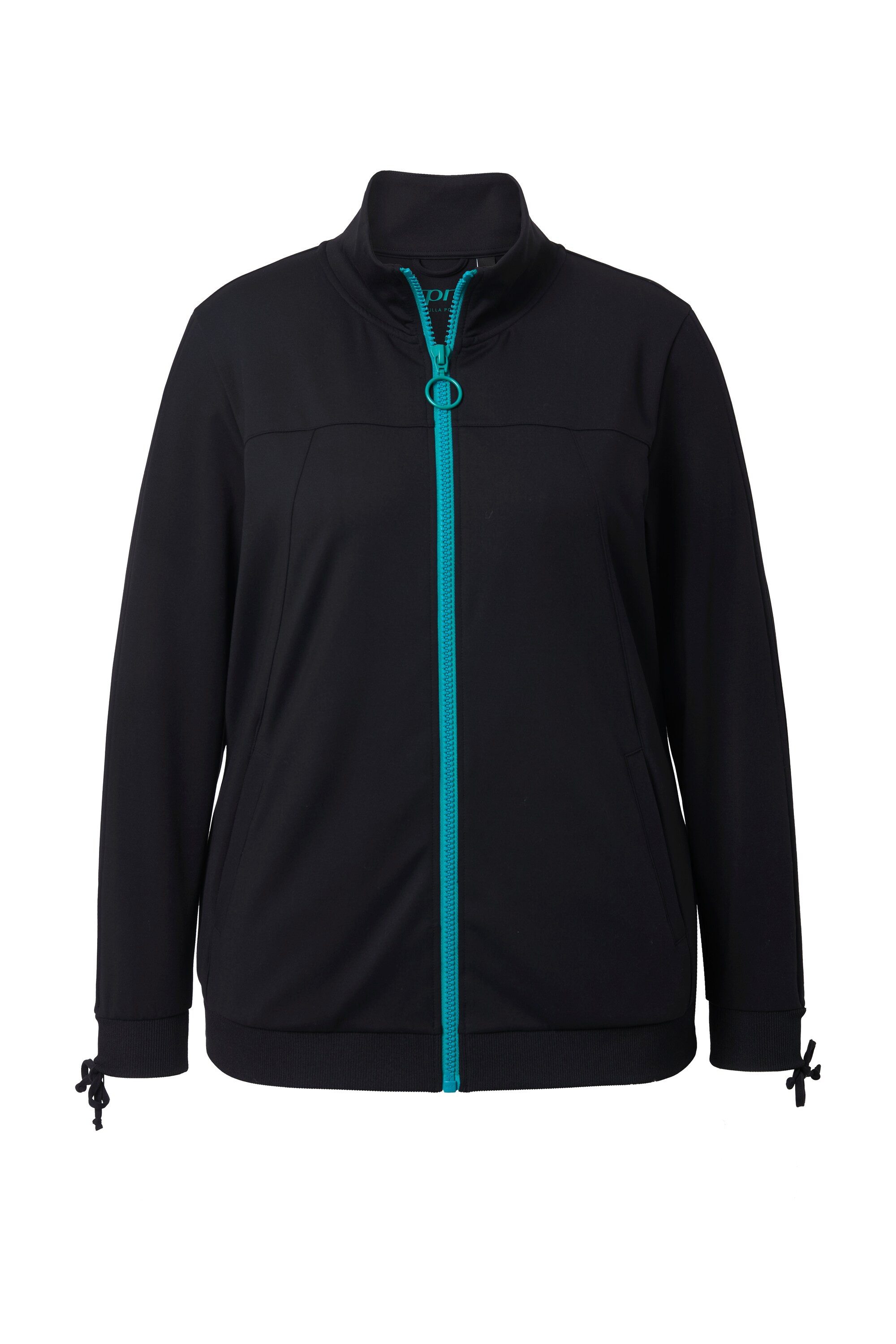 Ulla Popken Sweatjacke Sweatjacke Ärmel-Raffband Kapuze günstig online kaufen