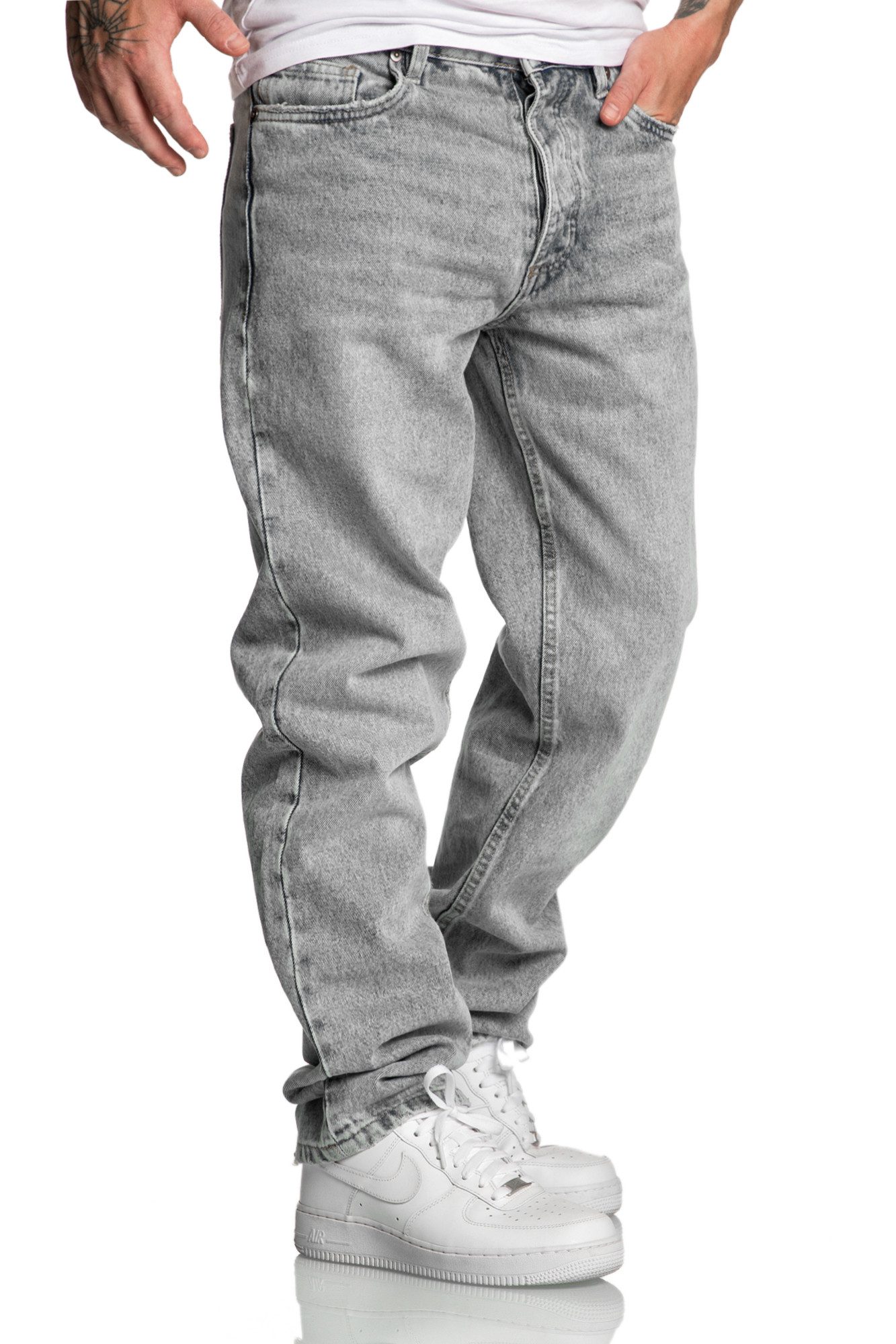 Amaci&Sons Weite Jeans BOX HILL 90s Baggy Jeans Herren 90s Denim Jeans Hose Straight Baggy