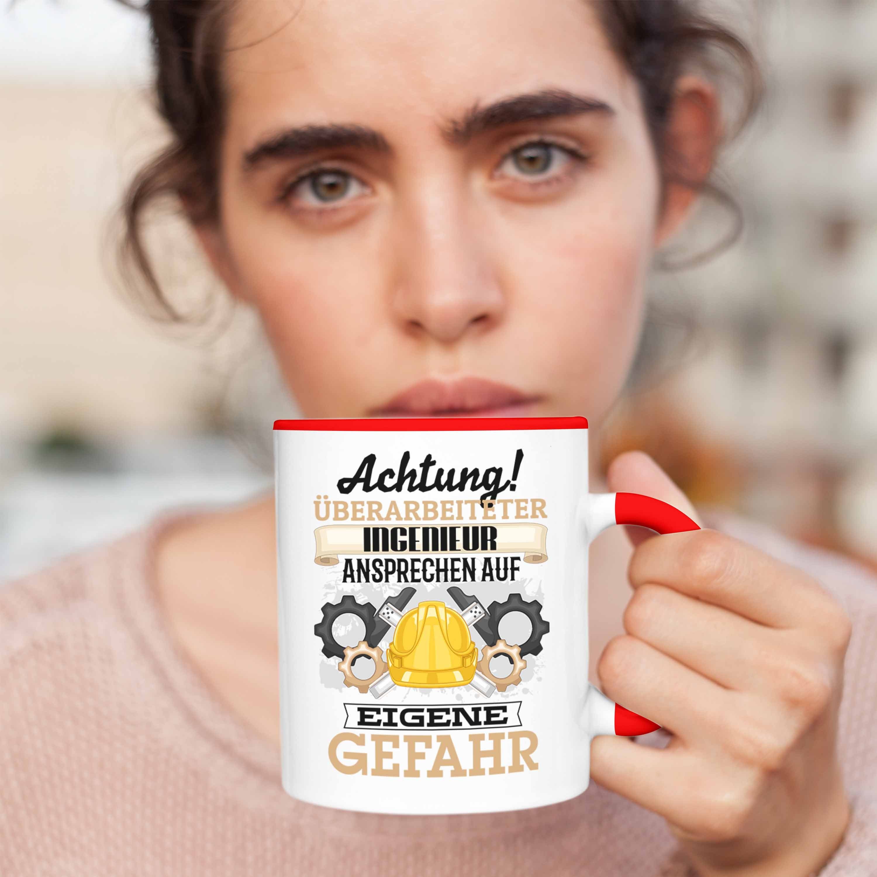Lustiger Geschenk Ingenieur Spruch Tasse Rot Trendation Geschenkidee Tasse für Kaffeebecher