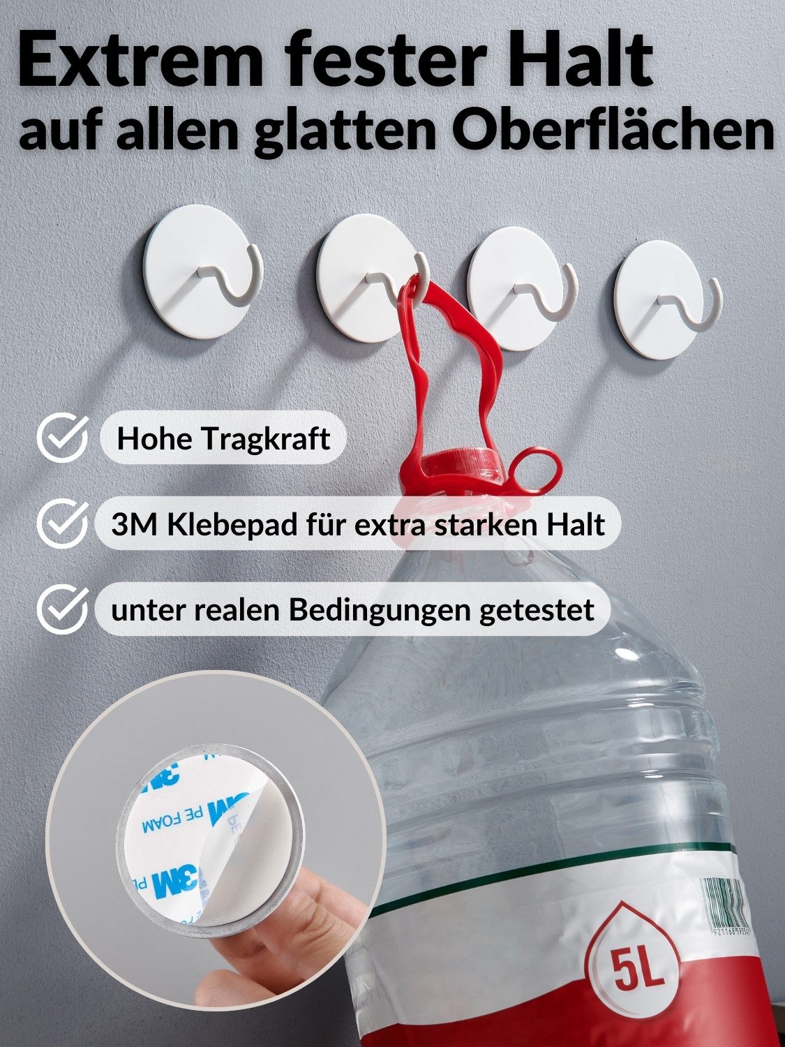DEKAZIA Klebehaken selbstklebend, Runde Handtuchhaken, Badhaken günstig online kaufen