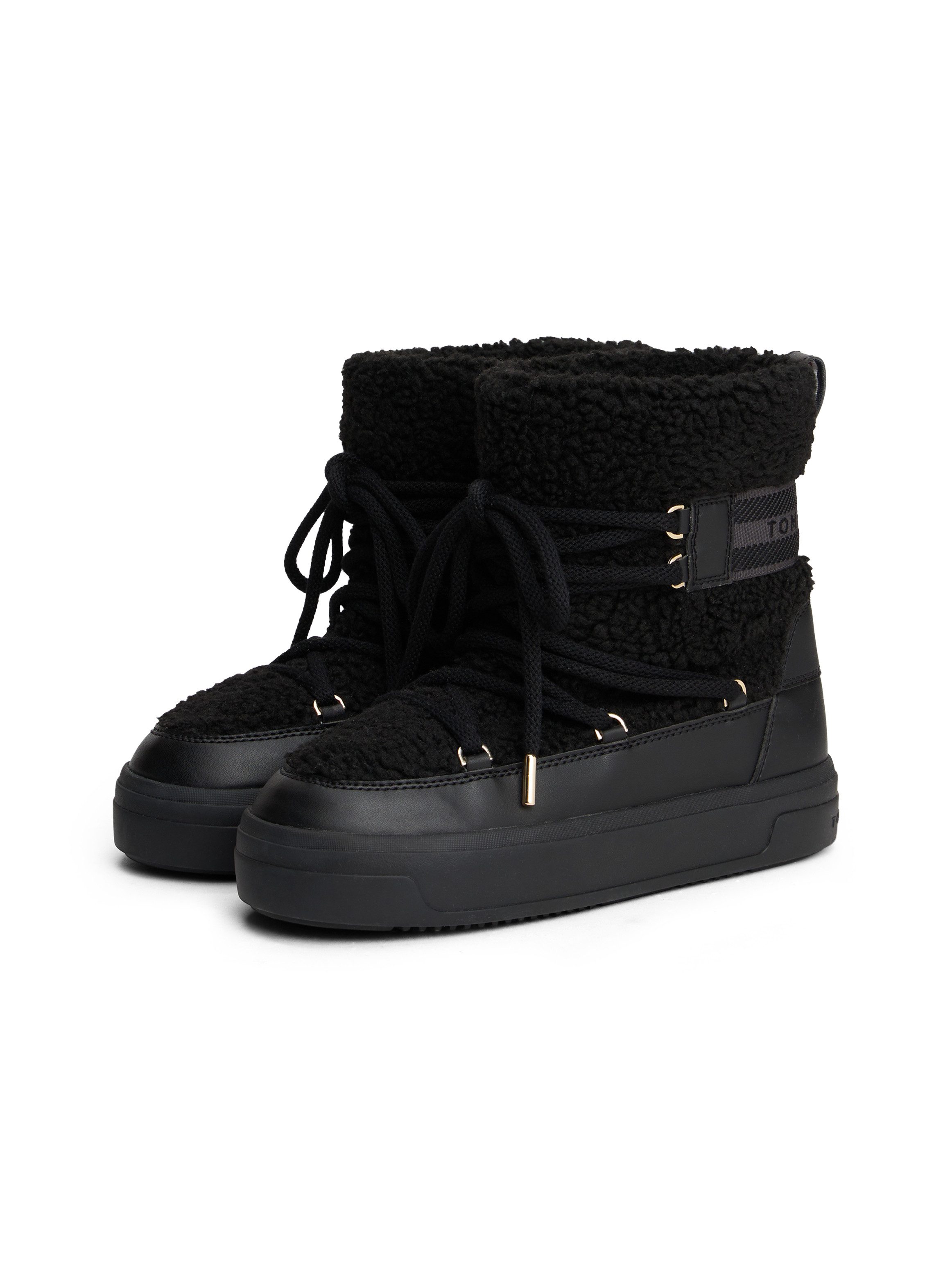 Tommy Hilfiger FAUX SHEARLING SNOWBOOT Winterboots, Winterstiefelette, Outdoorschuh mit aufgesetzter Schnürung