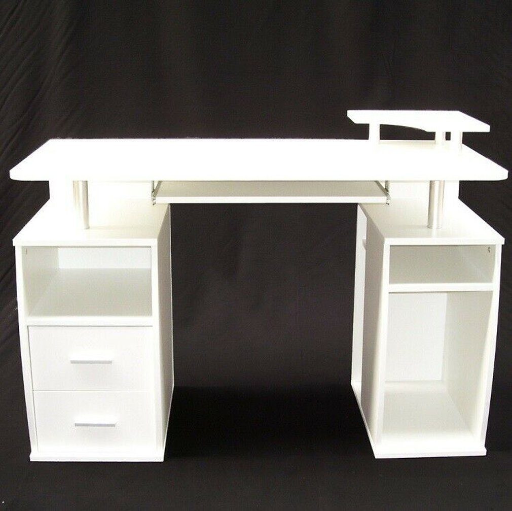Apex Schreibtisch Computertisch PC-Tisch 120cm Gamingtisch Schreibtisch weiß 57040 – Bild 4 von 5