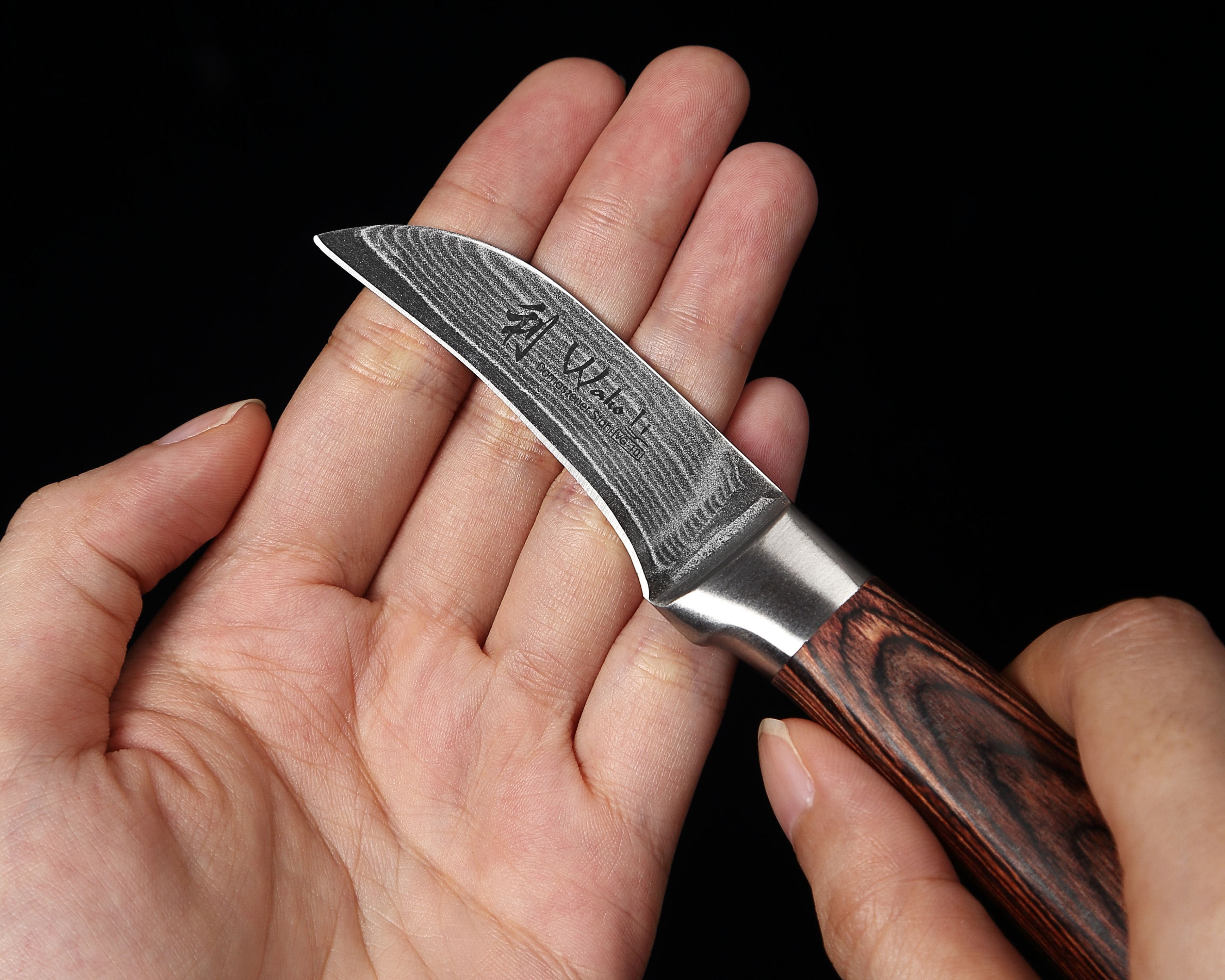 Wakoli Damastmesser EDIB Schälmesser Gemüsemesser Kochmesser 6cm Klinge Pakkaholzgriff, Küchenmesser aus 67 Lagen Damaststahl mit VG10 Kern inkl. Geschenkbox – Bild 5 von 5