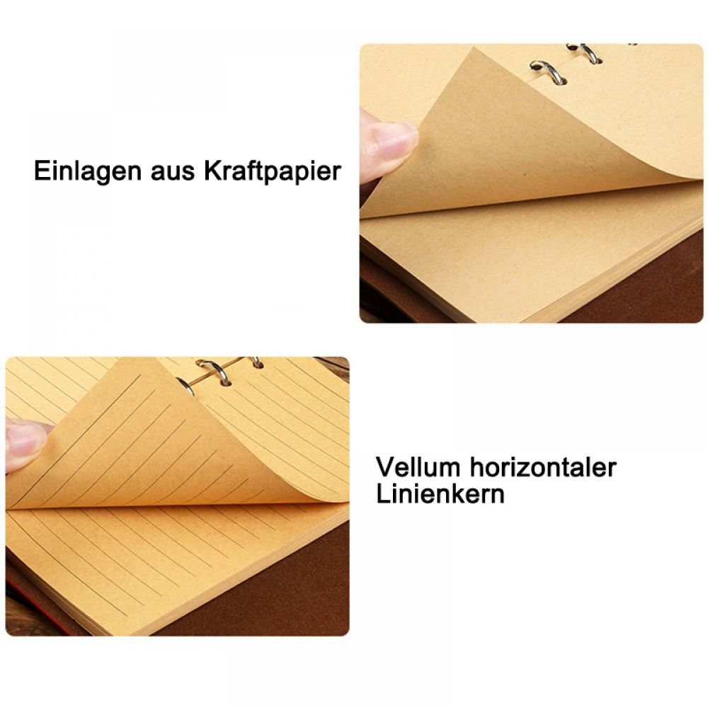 Tagebuch, Tagebuch Leder Nachfüllbar Notizbuch GelldG Vintage-Spiralbindung Notizbuch, grün