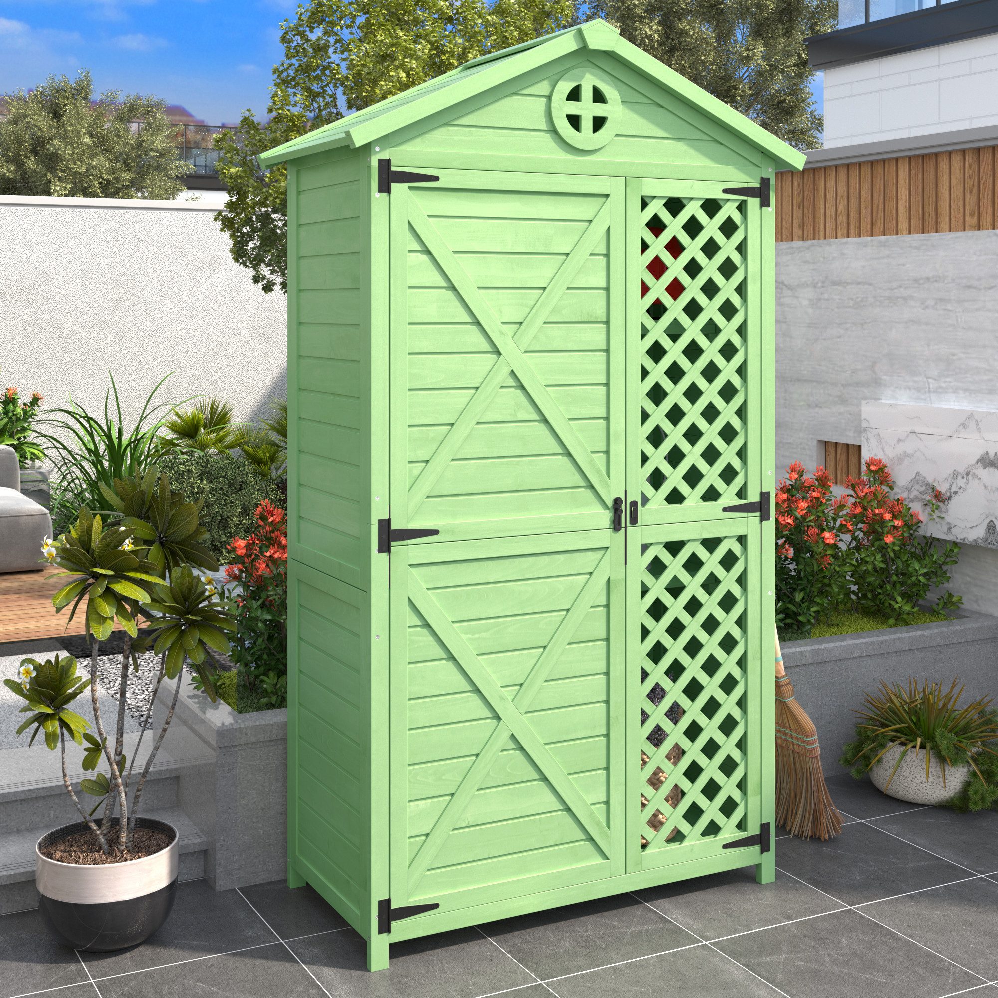 MODFU Geräteschrank Outdoor-Schrank Werkzeugschrank (Wetterfester Outdoor günstig online kaufen
