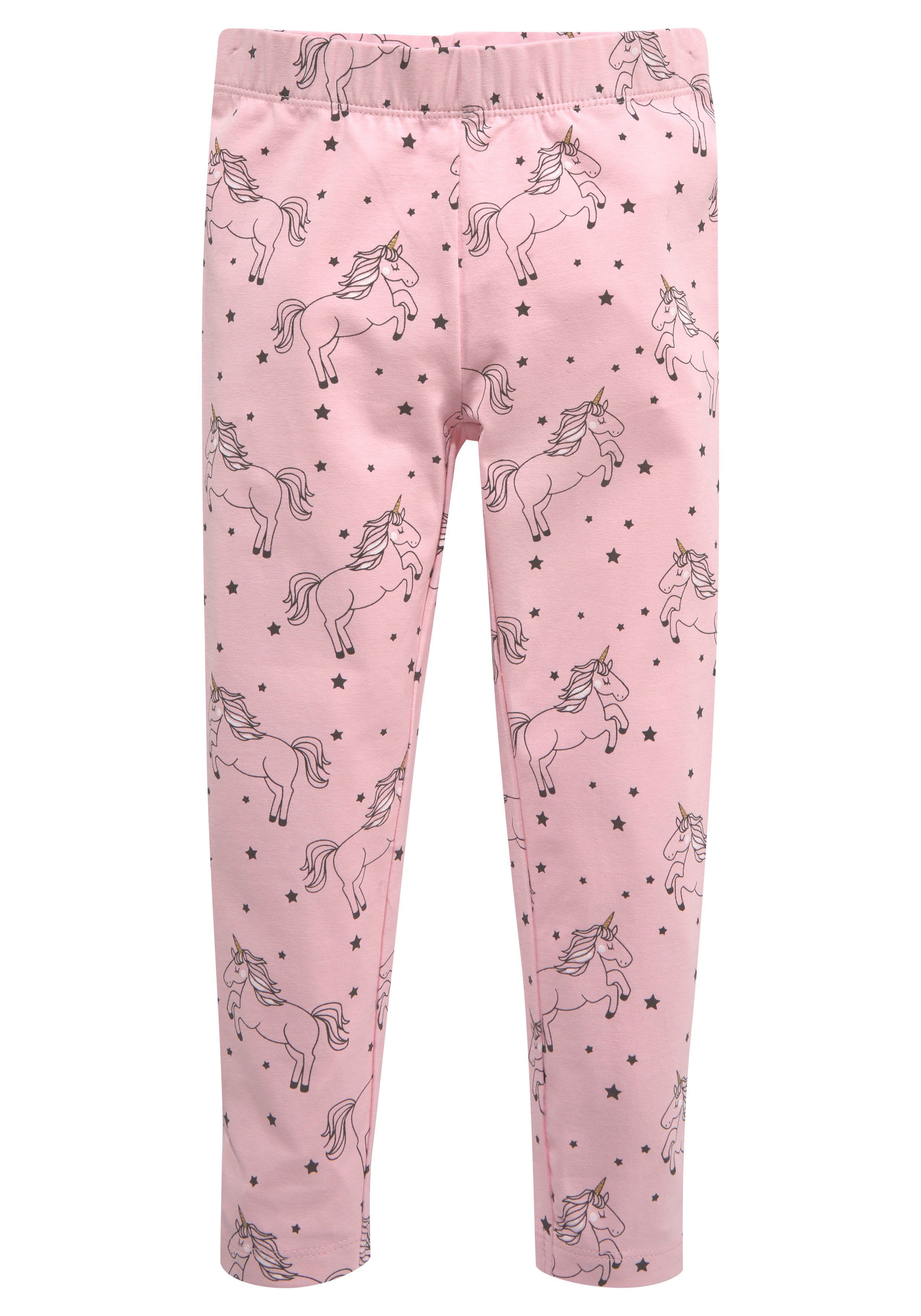 KIDSWORLD Leggings 2er Pack Leggings für kleine Mädchen (Packung, 2-tlg., 2) mit Pferde-Allover