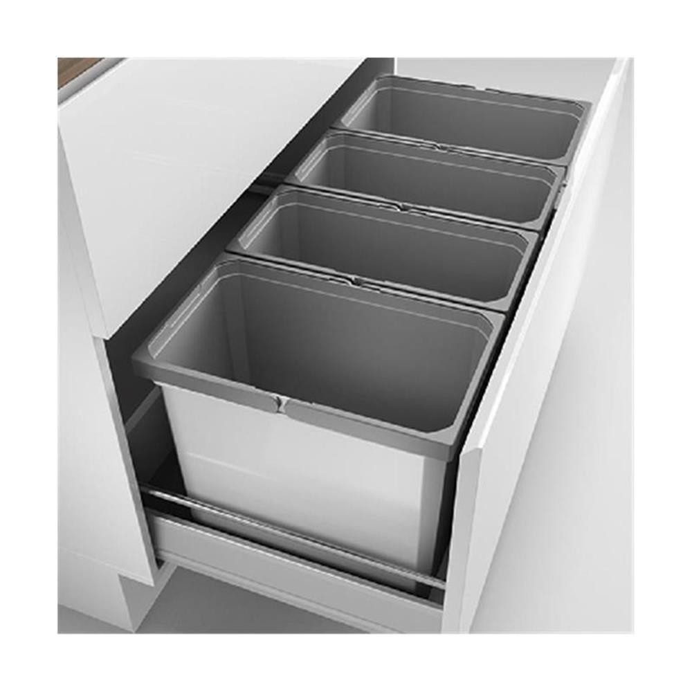 Naber Mülleimer Cox® Box 350 S/1000-4, hellgrau