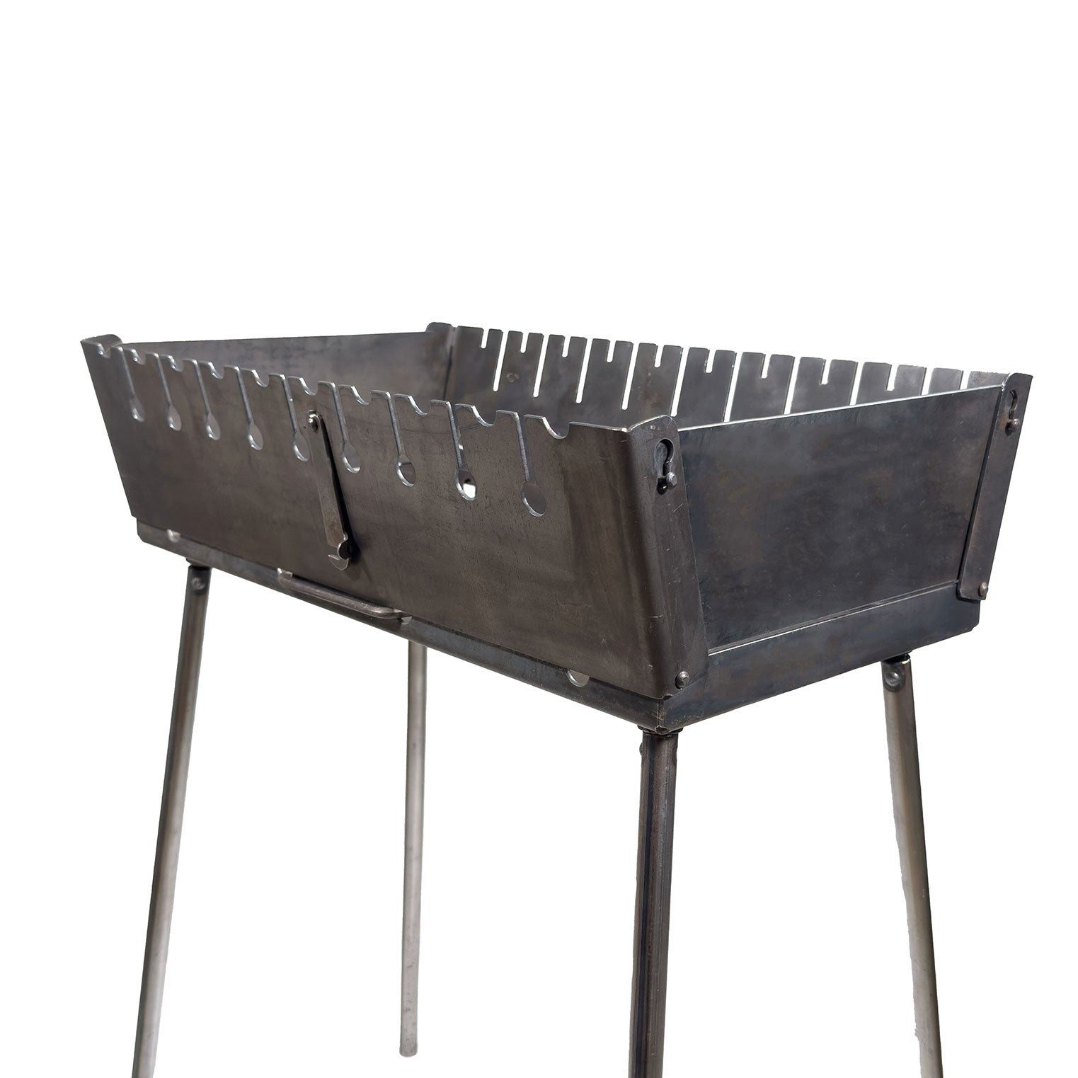 GOROCH Holzkohlegrill Klappbarer Mangal Grill Stahl 2 mm für 10 Spieße