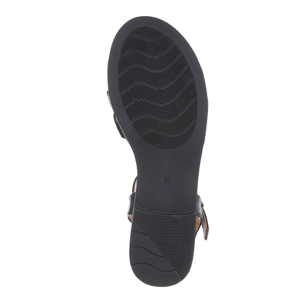 Ital-Design Damen Freizeit Riemchensandalette (86706449) Blockabsatz Riemchensandalen in Schwarz