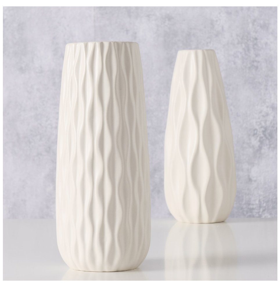 BOLTZE GRUPPE GmbH Tischvase Boltze, 2er-Set Vase Luana weiss