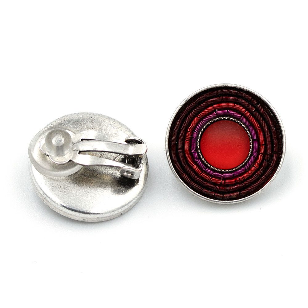 Sergio Engel Ohrclip-Set India Antik Ohrclip 02 farbenfroher Clip mit leuchtendem Glascabouchon (Paar Ohrclips, 2-tlg., Paar)