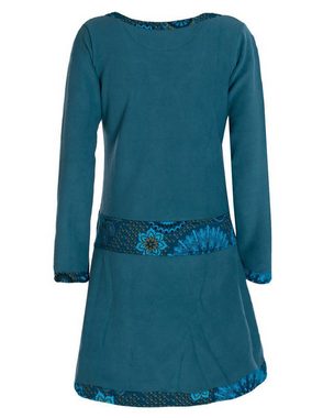 Vishes Midikleid Extra warmes Winterkleid Damen Langarm Kleider Sweatkleid Fleece Elfen, Hippe, Boho, Goa Style