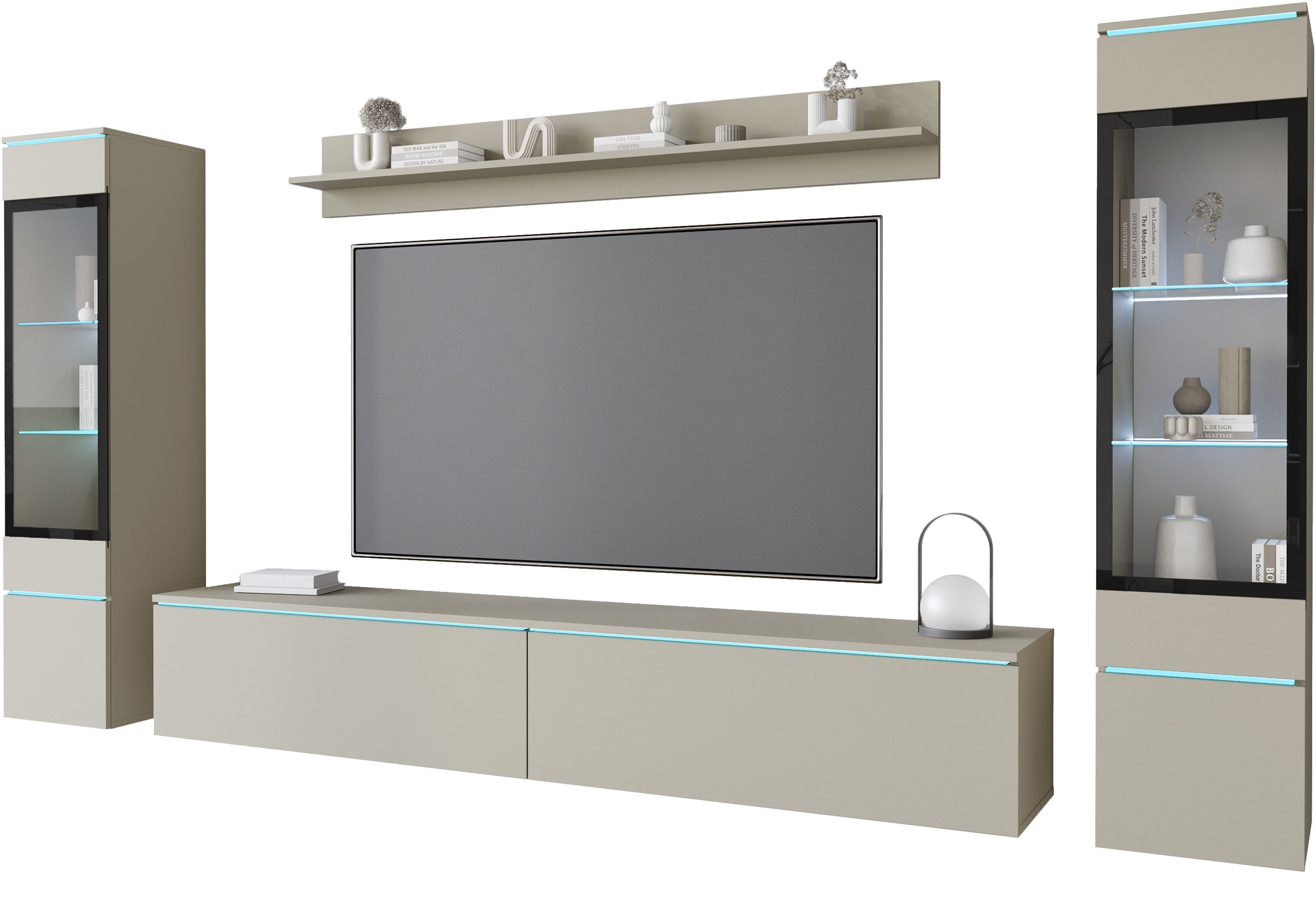 INOSIGN Wohnwand VERA II, Vitrinen Türanschlag wechselbar, (Komplett-Set, 4 günstig online kaufen