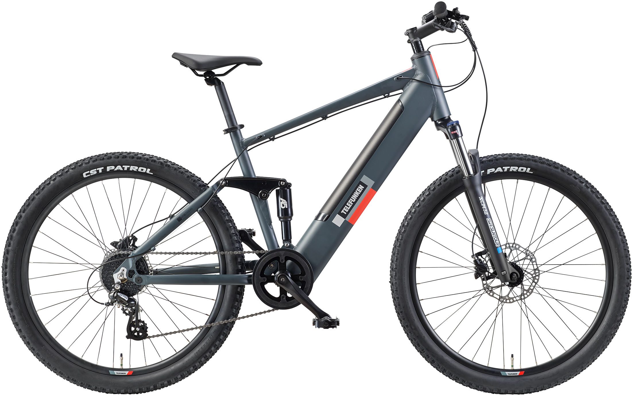 Telefunken E-Bike Mountainbike Aufsteiger M936, 8 Gang Shimano Altus Schaltwerk, Kettenschaltung, Heckmotor, 468 Wh, Pedelec, Elektrofahrrad, Damen, Herren, MTB, Fully