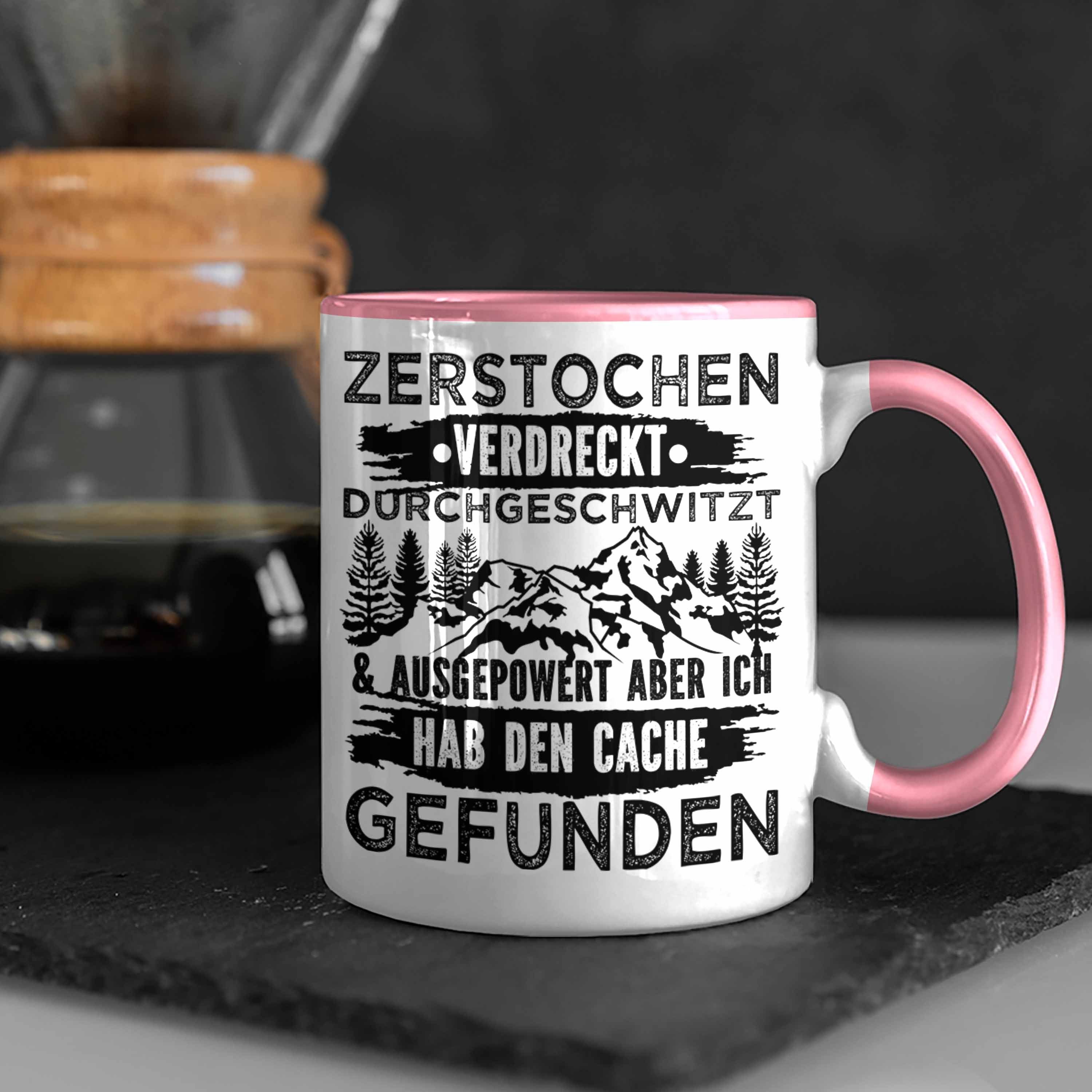 Geburtstag Tasse Rosa GPS-Schnitzeljag Geocacher Nur Noch Einen Geschenk Geocaching Trendation Geschenkidee Tasse Ausgepowert Pfadfinder - Trendation